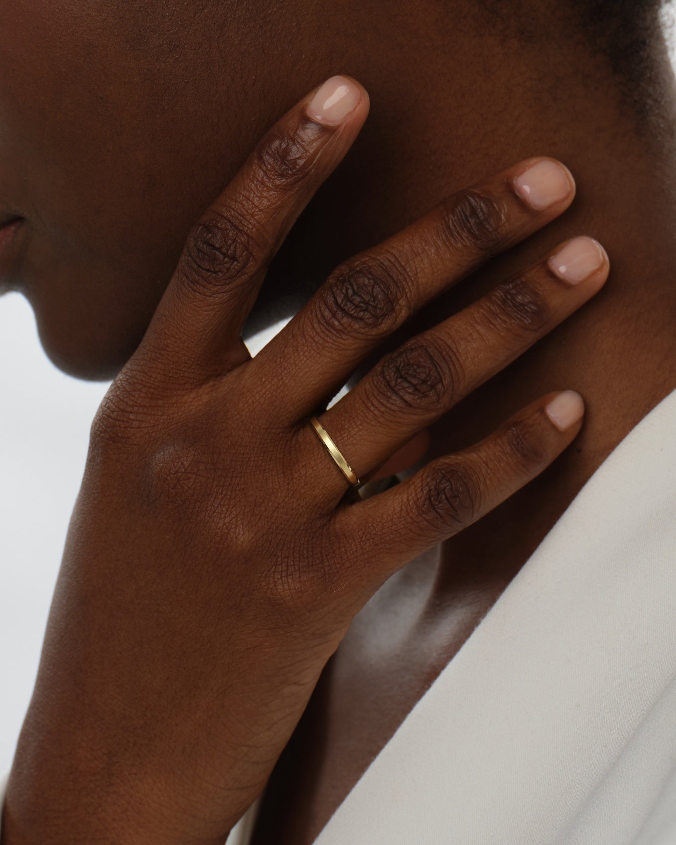 2mm Beveled Edge Wedding Band - Matte Brushed