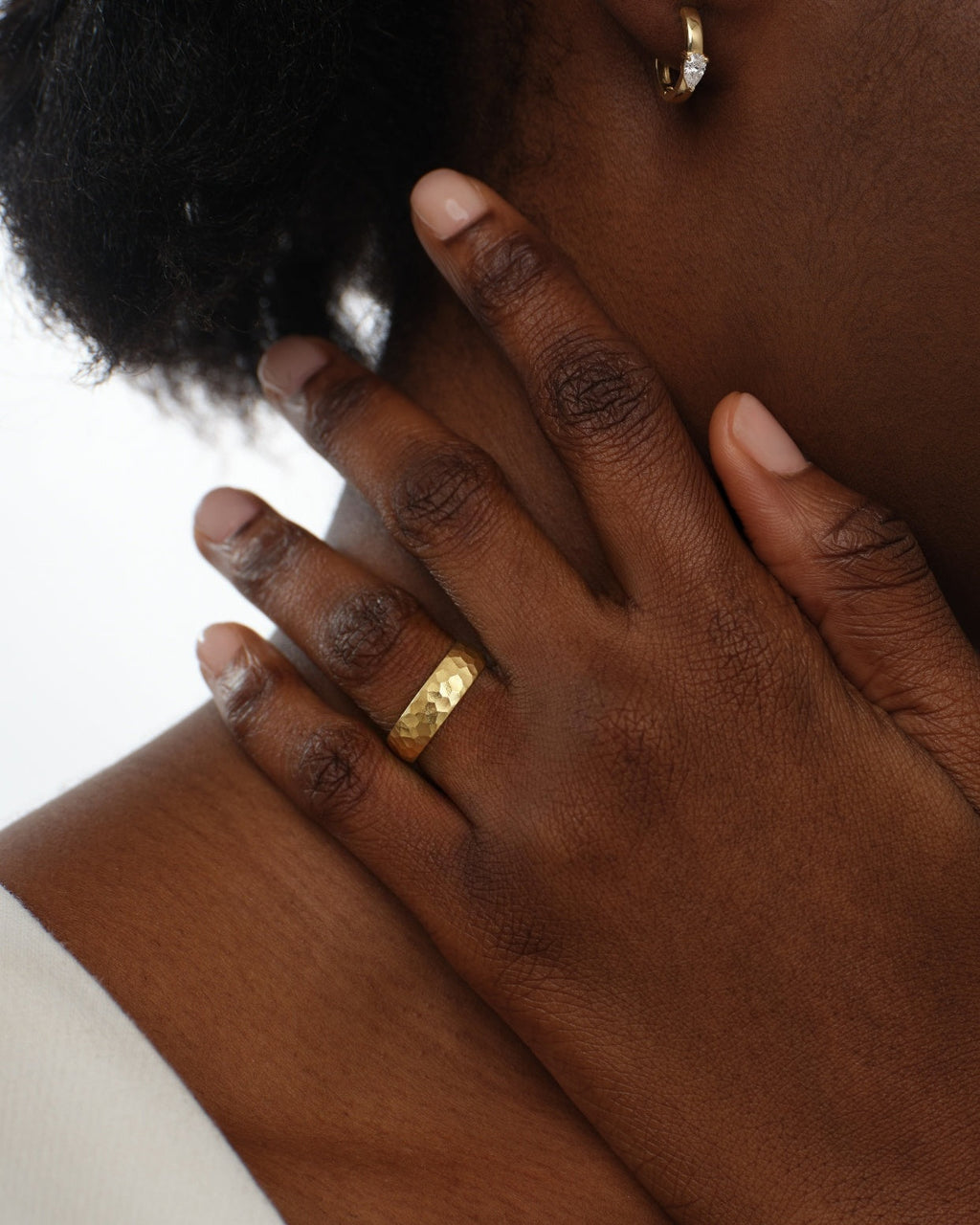 6mm Hammered Dome Wedding Band