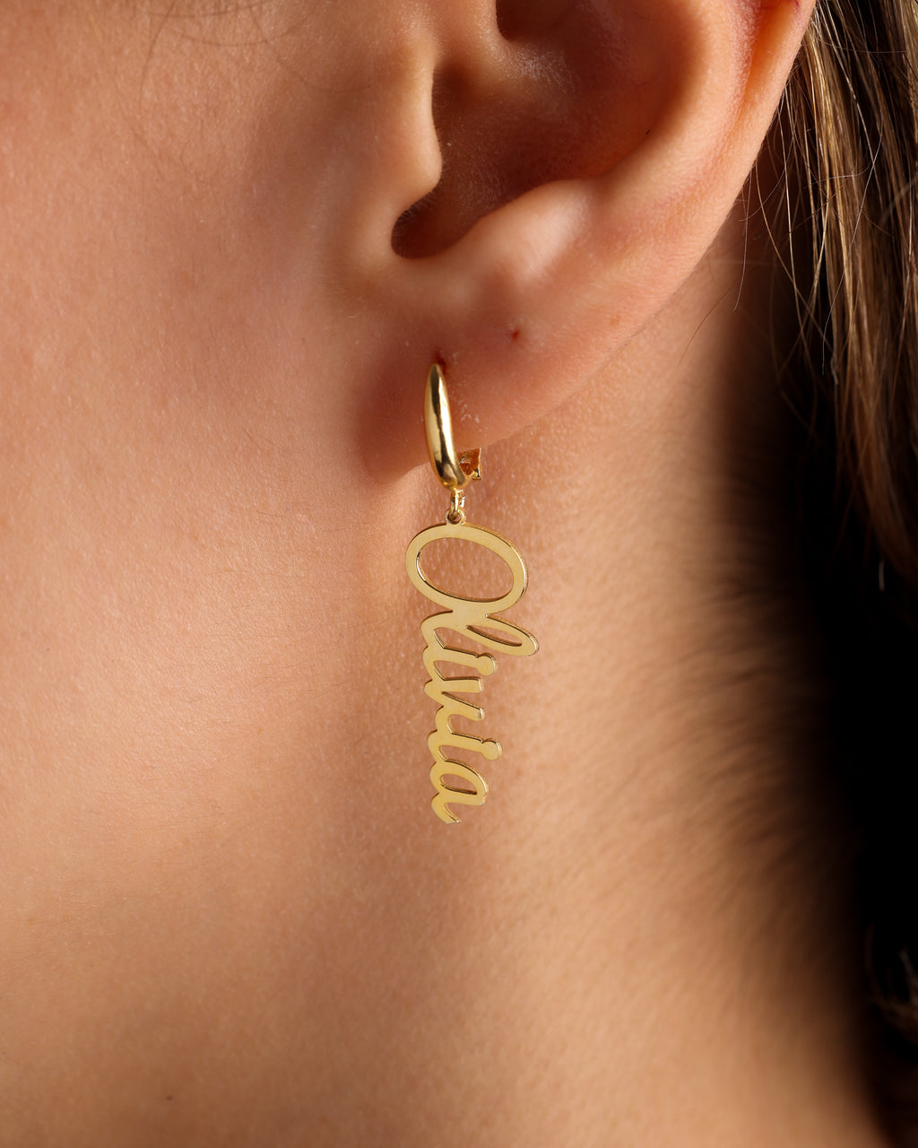 Custom Name Earrings, Personalized Gold Drop Earrings