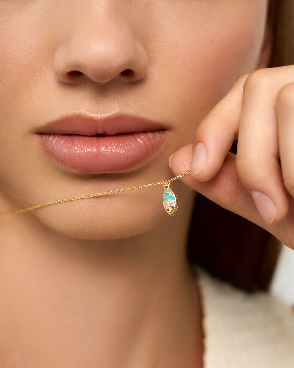 Gold Fish Pendant Necklace - 18k Gold Vermeil