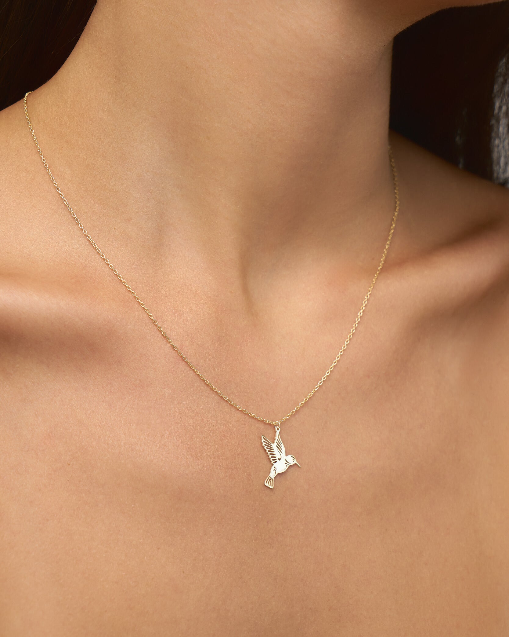 Minimal Mockingbird Necklace, Lucky Talisman - 925k Sterling Silver