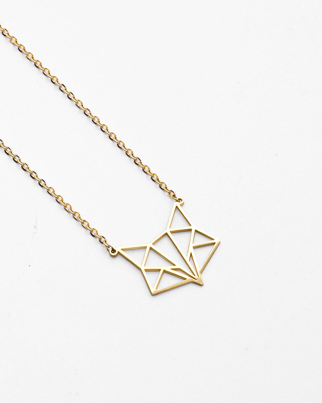 Geometric Origami Fox Necklace - 18k Gold Vermeil