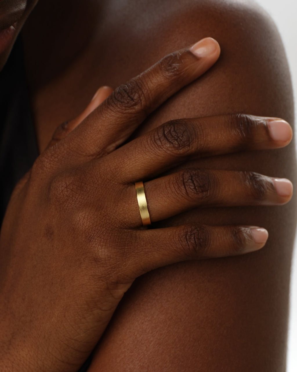 4mm Classic Flat Wedding Band - Matte Brushed