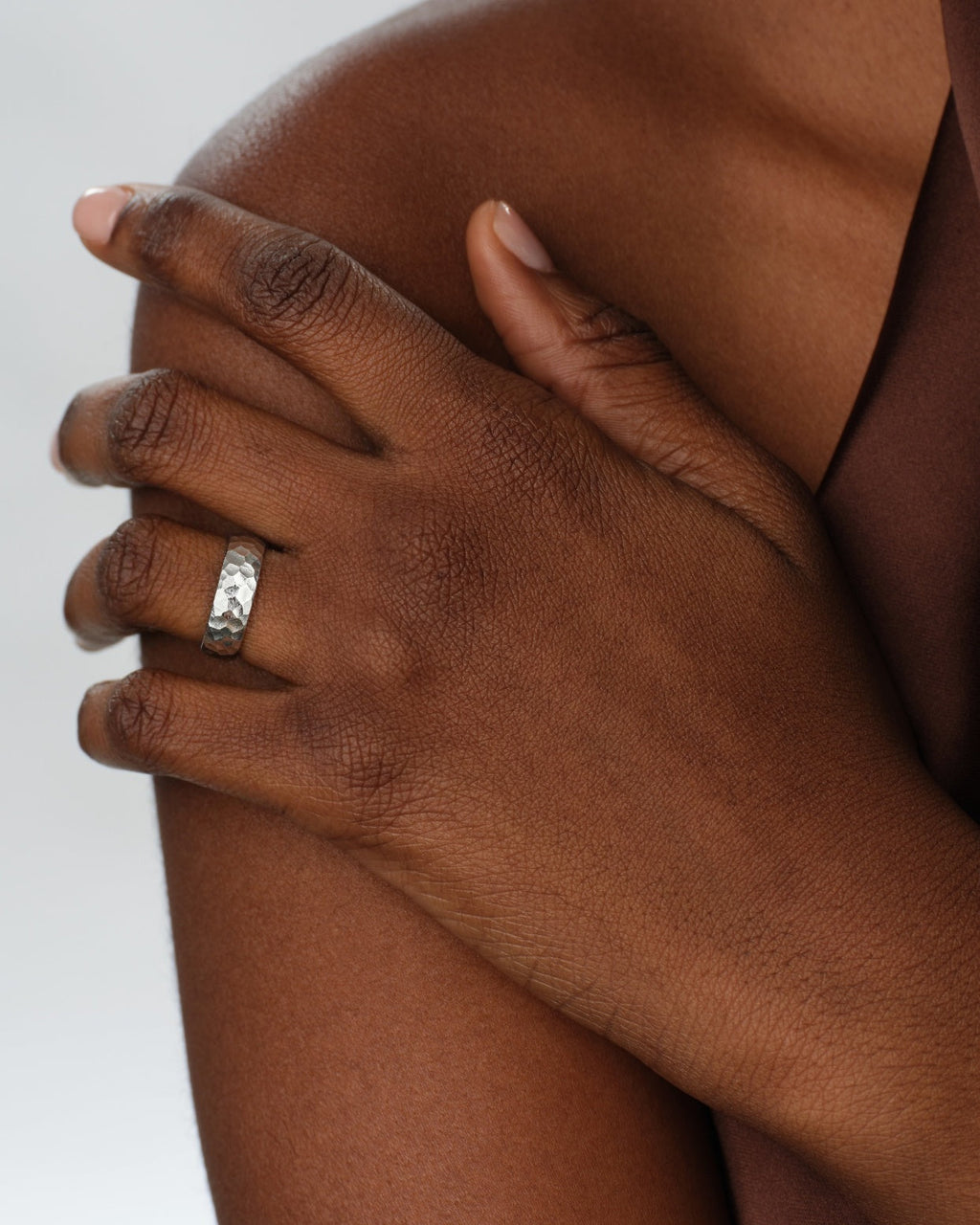 6mm Hammered Dome Wedding Band