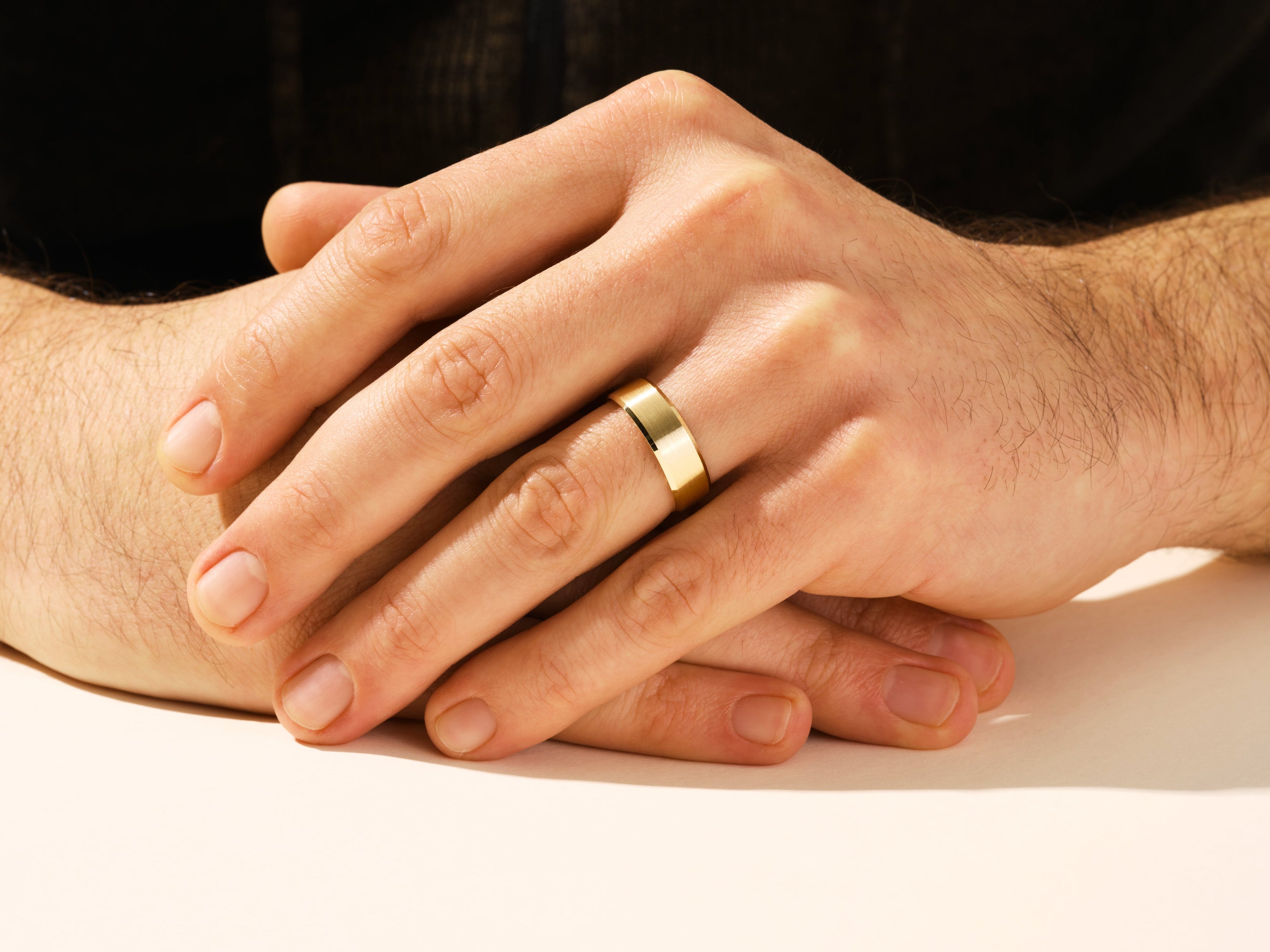 7mm Matte Brushed Beveled Edge Men's Wedding Band