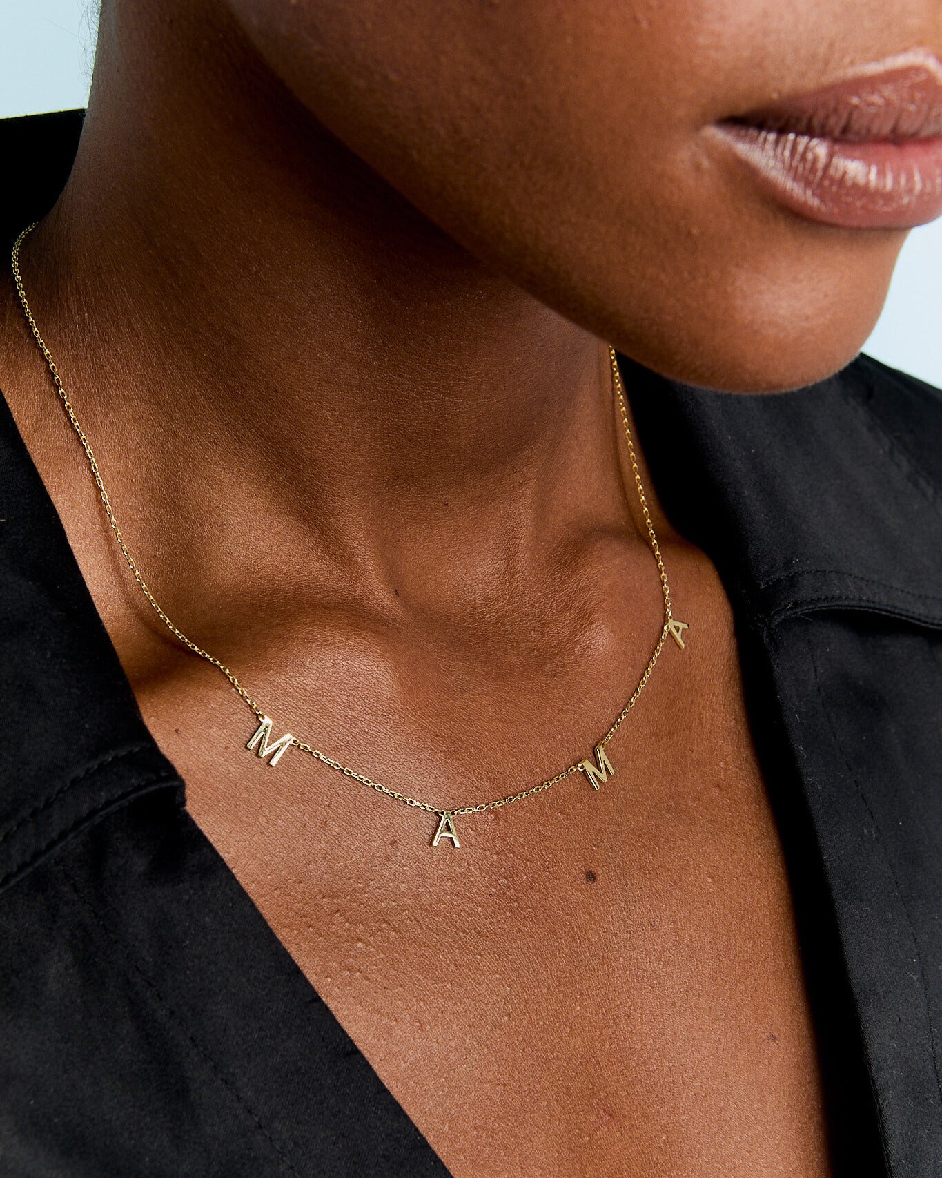 Gold Initial MAMA Necklace  - 18k Gold Vermeil