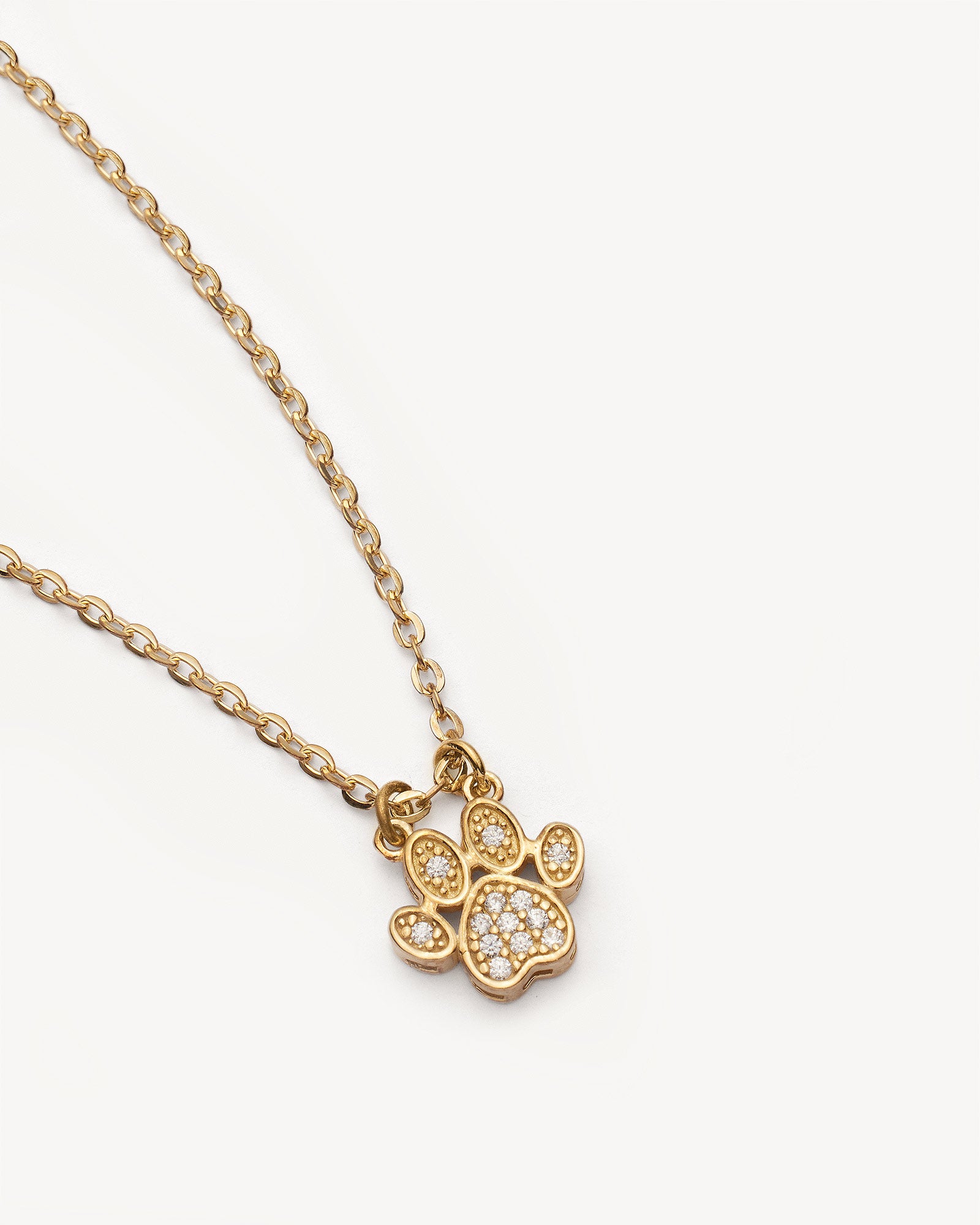 Gold Paw Print Necklace - 18k Gold Vermeil