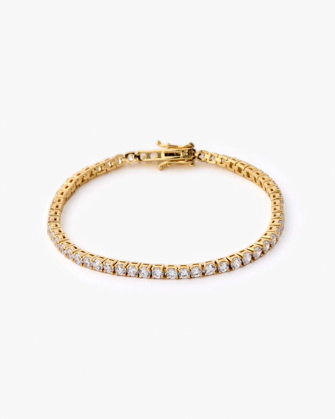 3mm Cubic Zirconia Tennis Bracelet Classic Elegance - 18k Gold Vermeil