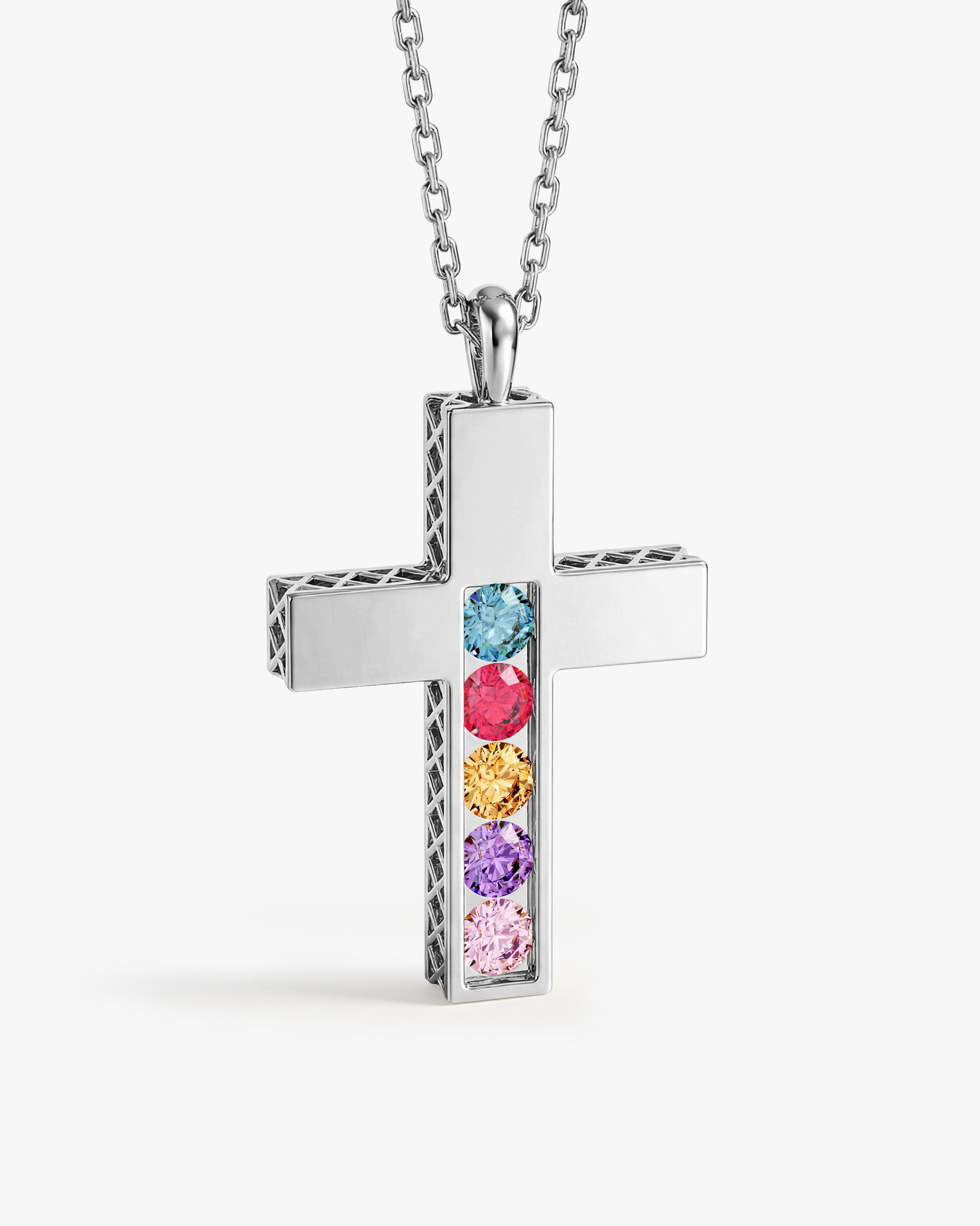Cross Birthstone Necklace