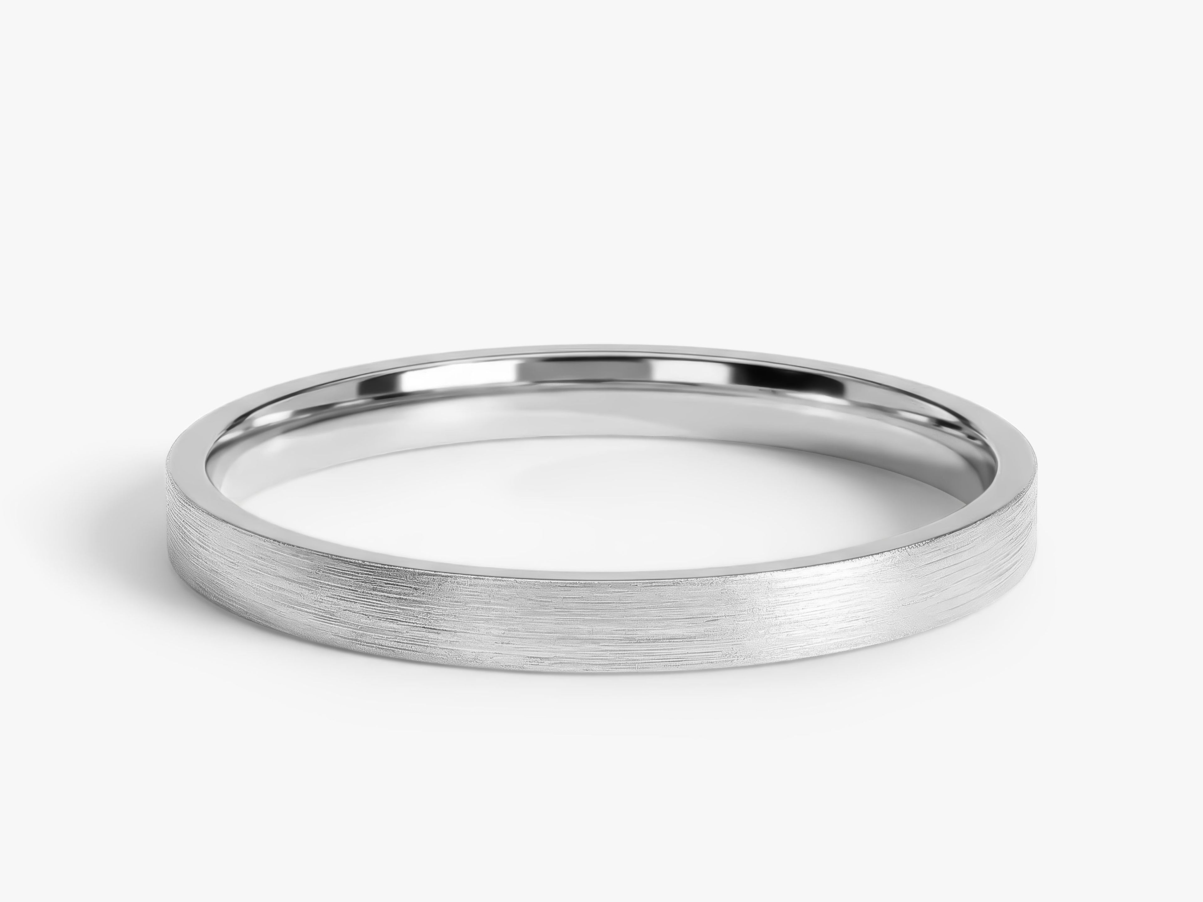 2mm Classic Flat Wedding Band - Matte Brushed