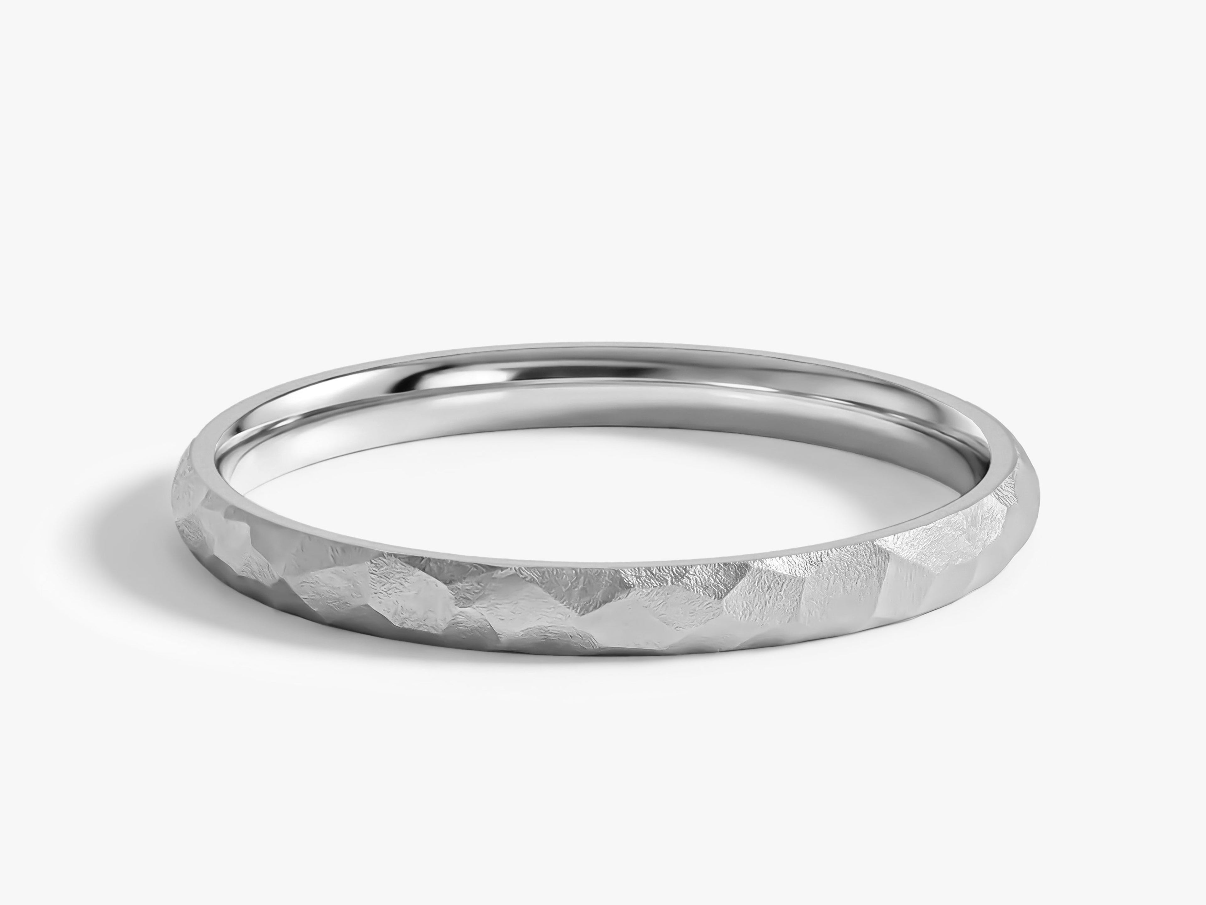 2mm Hammered Dome Wedding Band