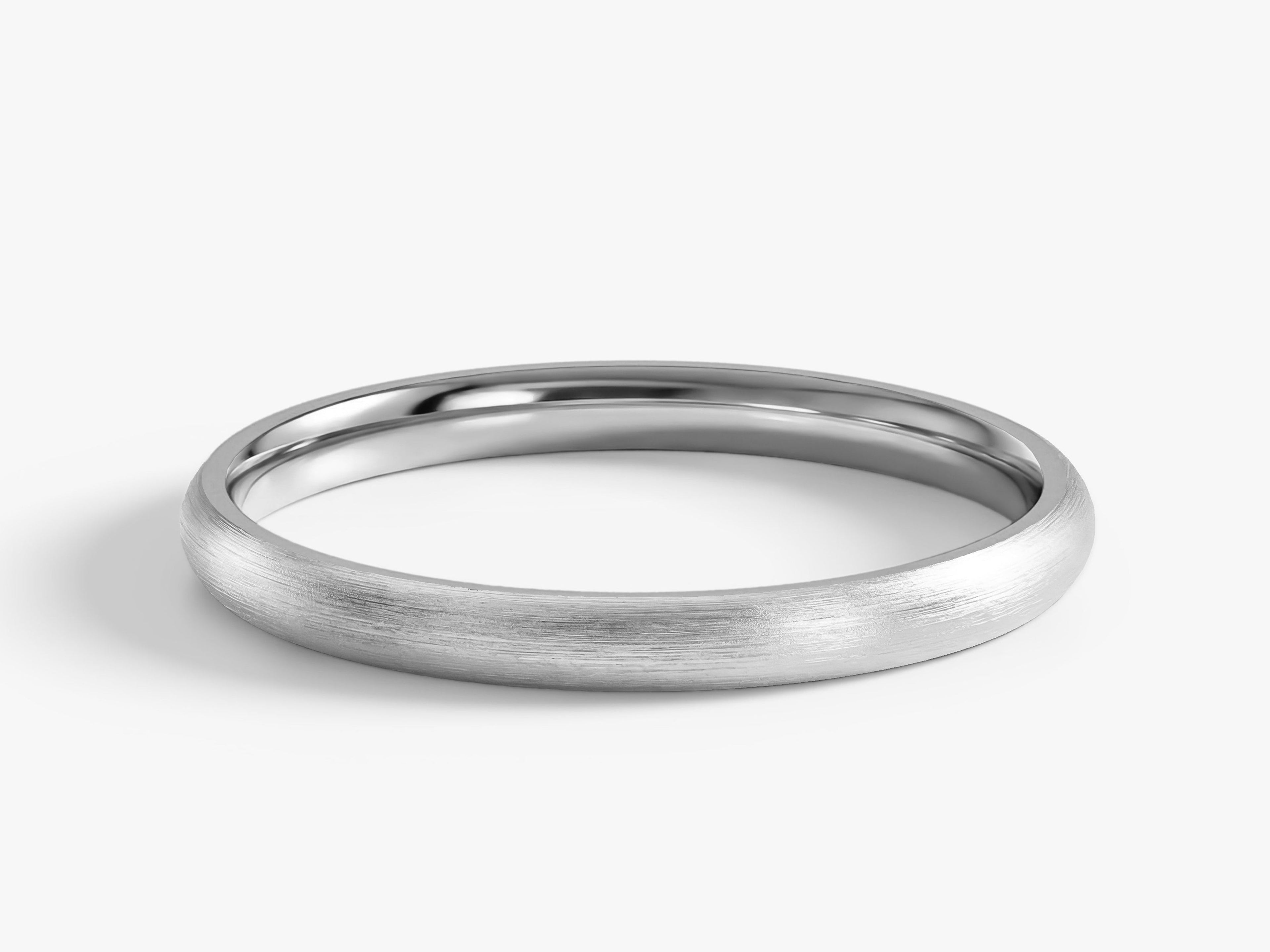 2mm Classic Dome Wedding Band - Matte Brushed