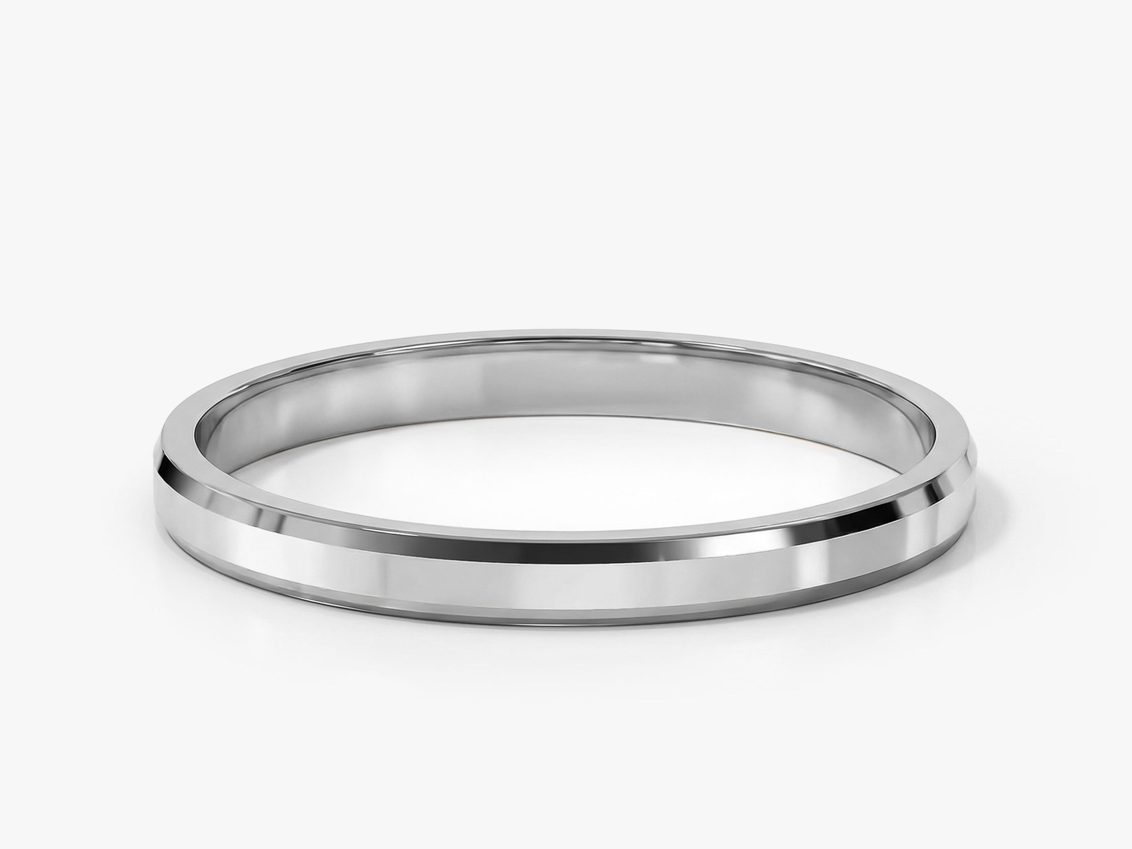 2mm Beveled Edge Wedding Band