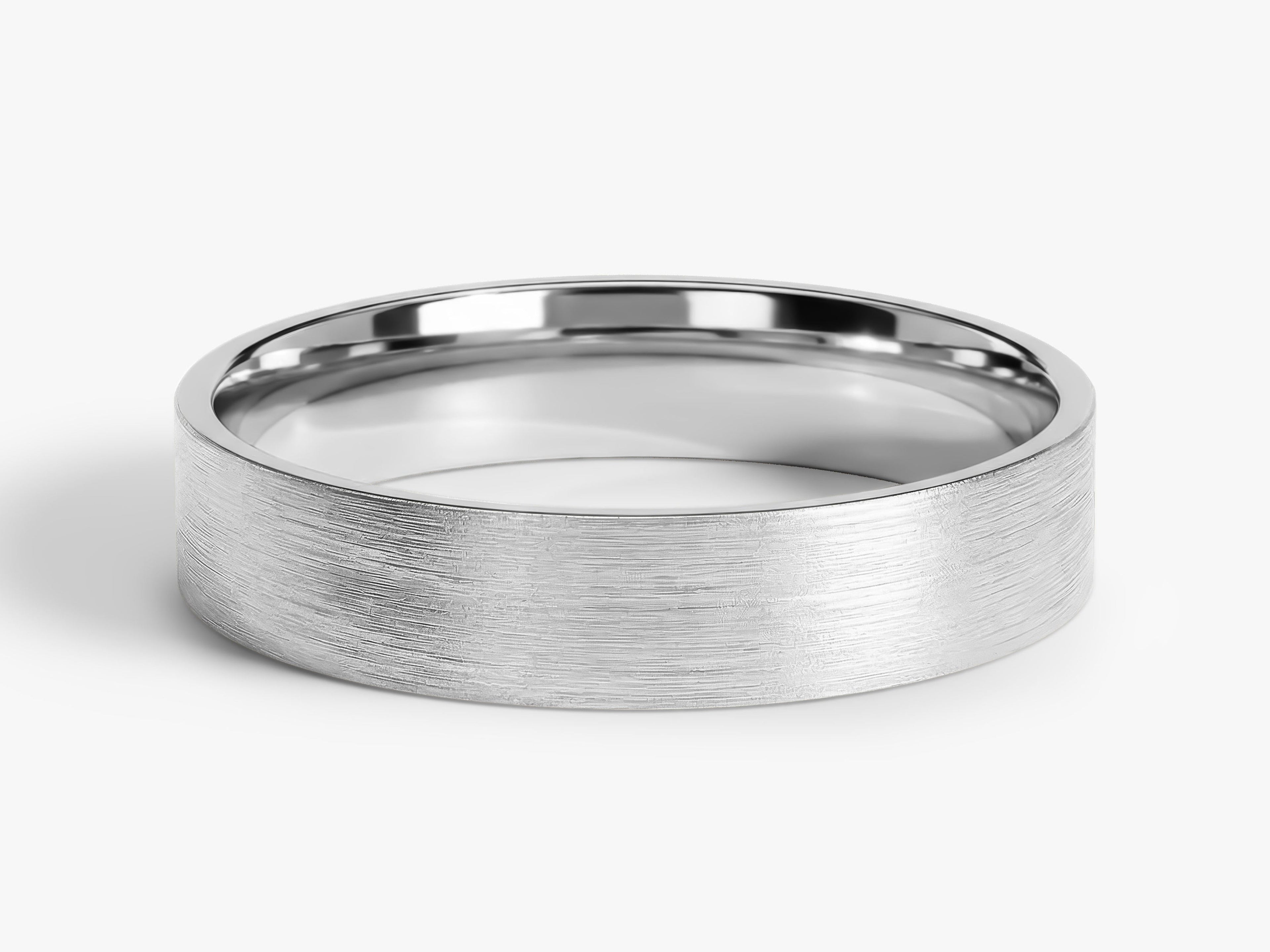 4mm Classic Flat Wedding Band - Matte Brushed