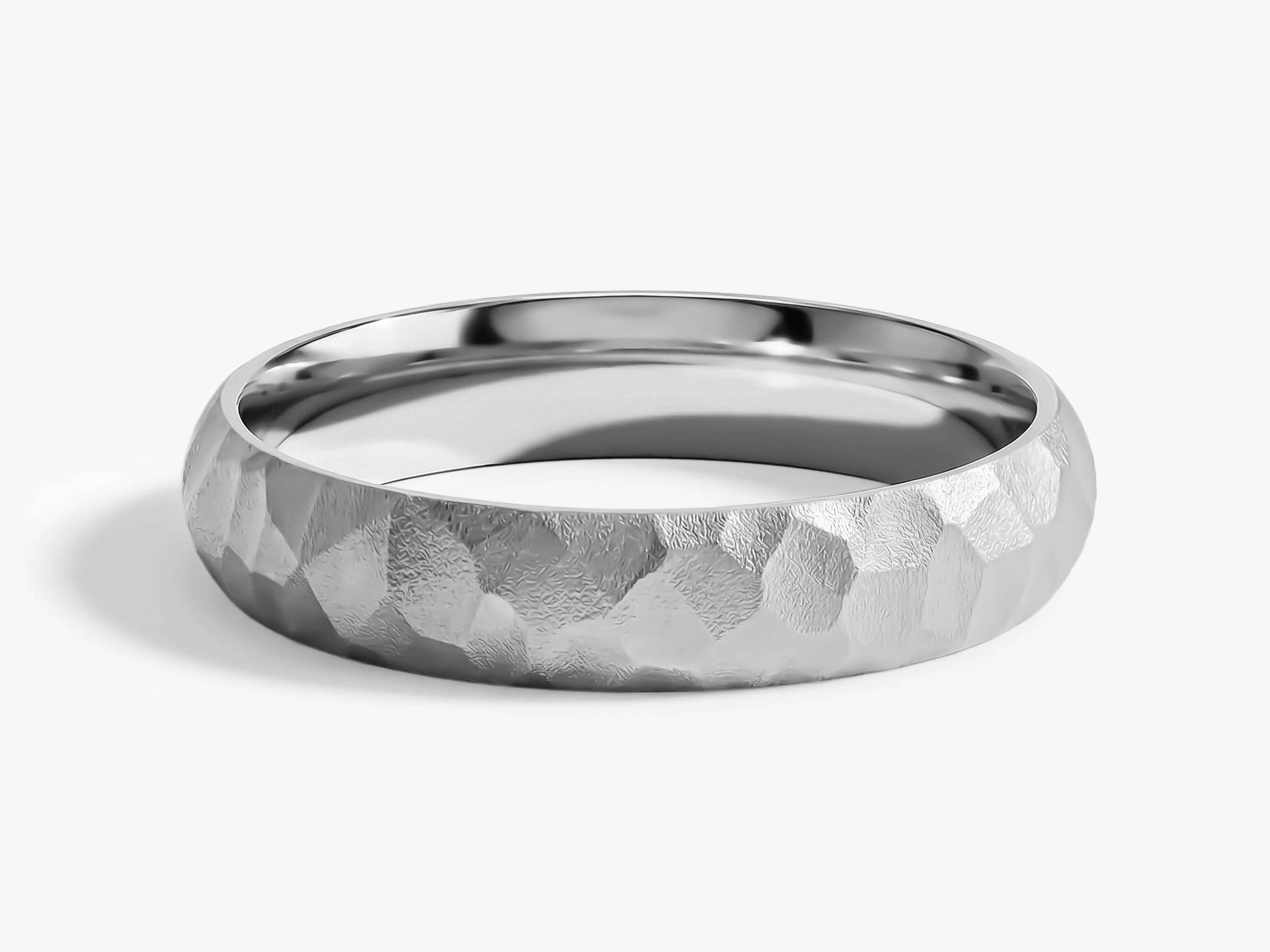 4mm Hammered Dome Wedding Band