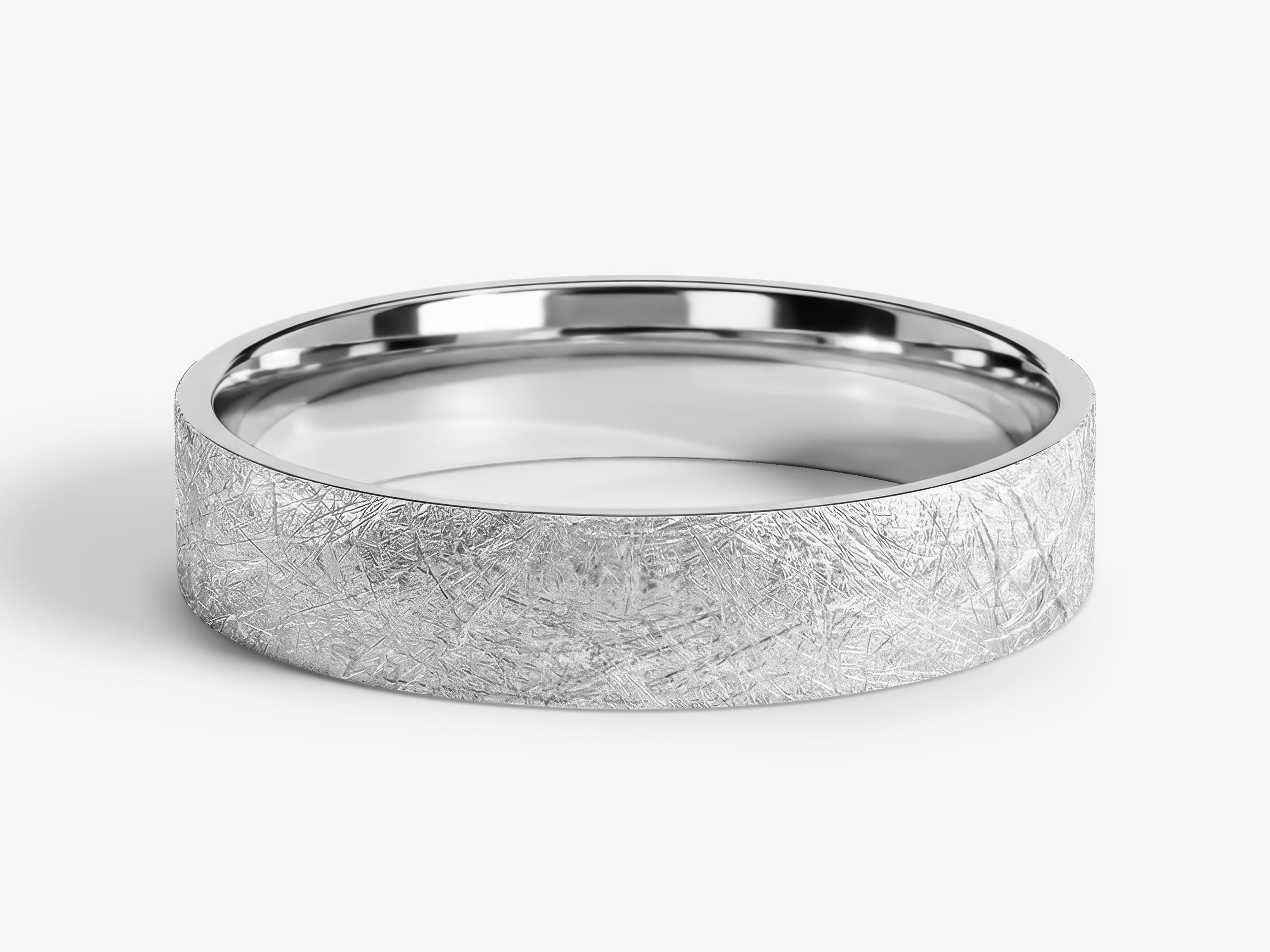 4mm Flat Wedding Band with Ice Matte Finish