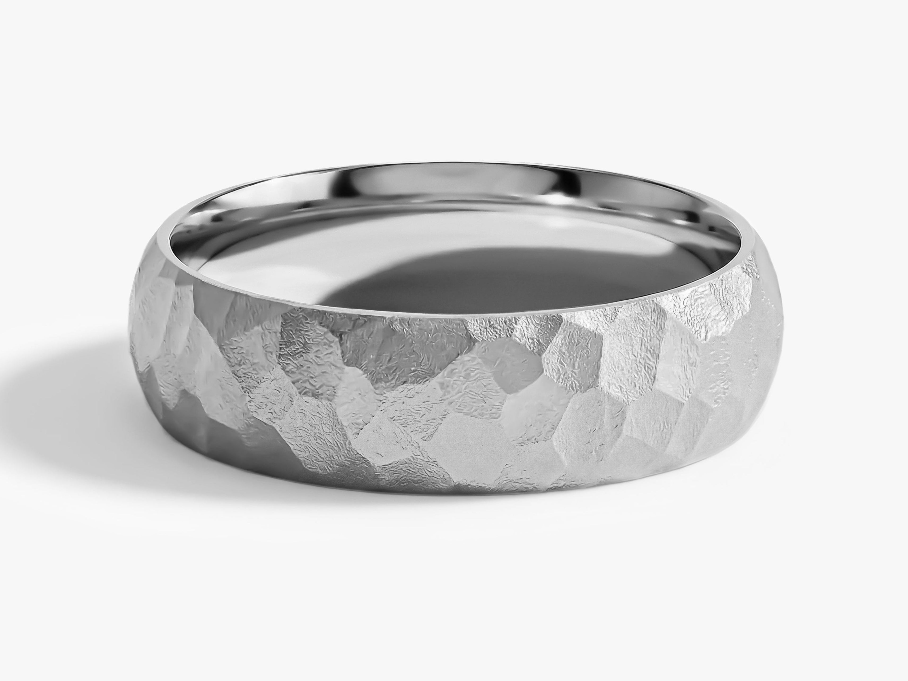 6mm Hammered Dome Wedding Band