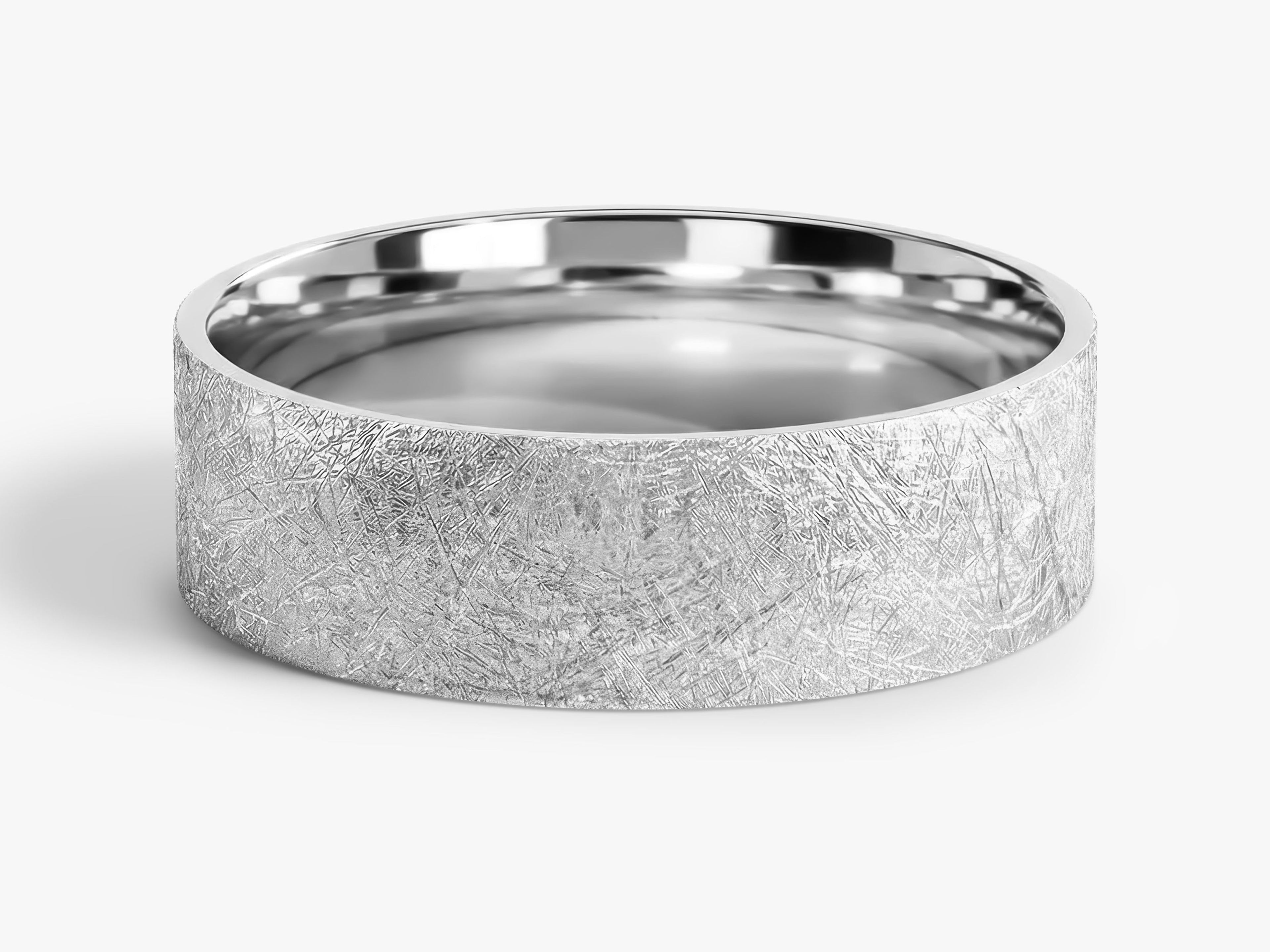 6mm Flat Wedding Band with Ice Matte Finish