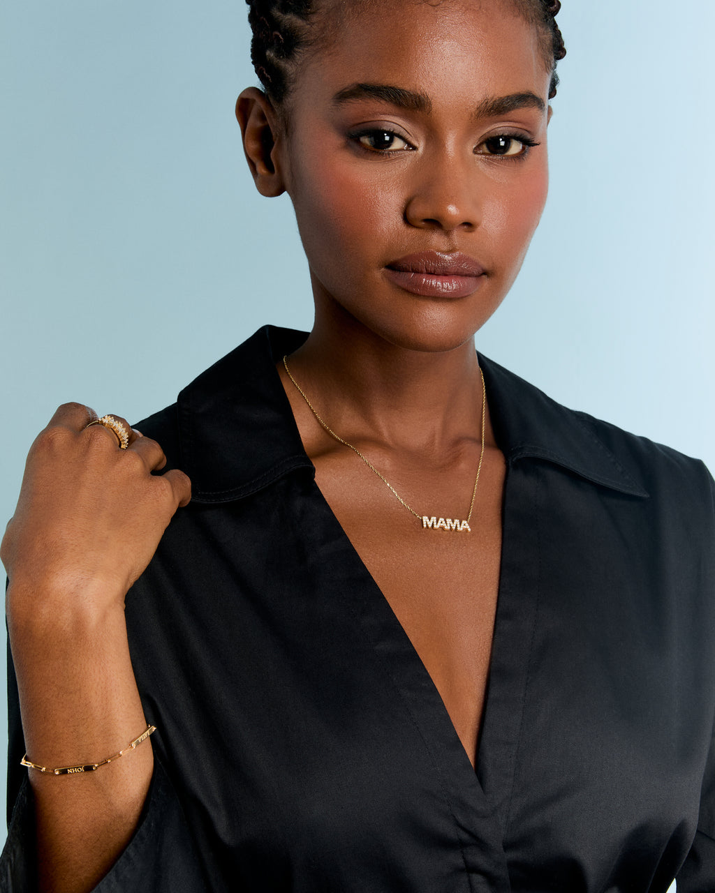 Silver Engraved Dainty Name Bar Bracelet - 925k Sterling Silver