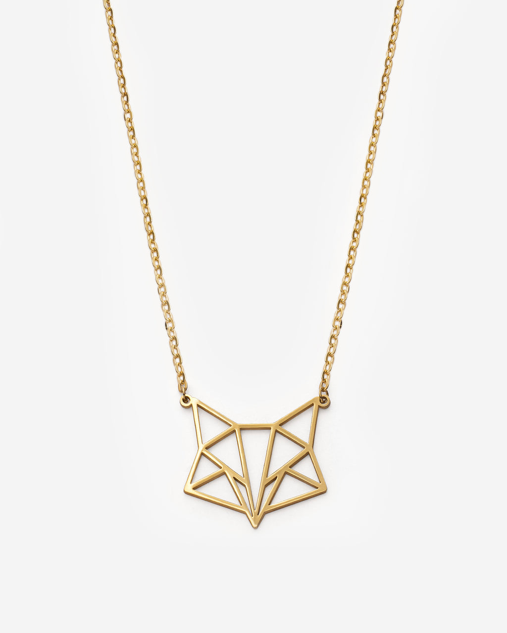 Geometric Origami Fox Necklace - 925k Sterling Silver