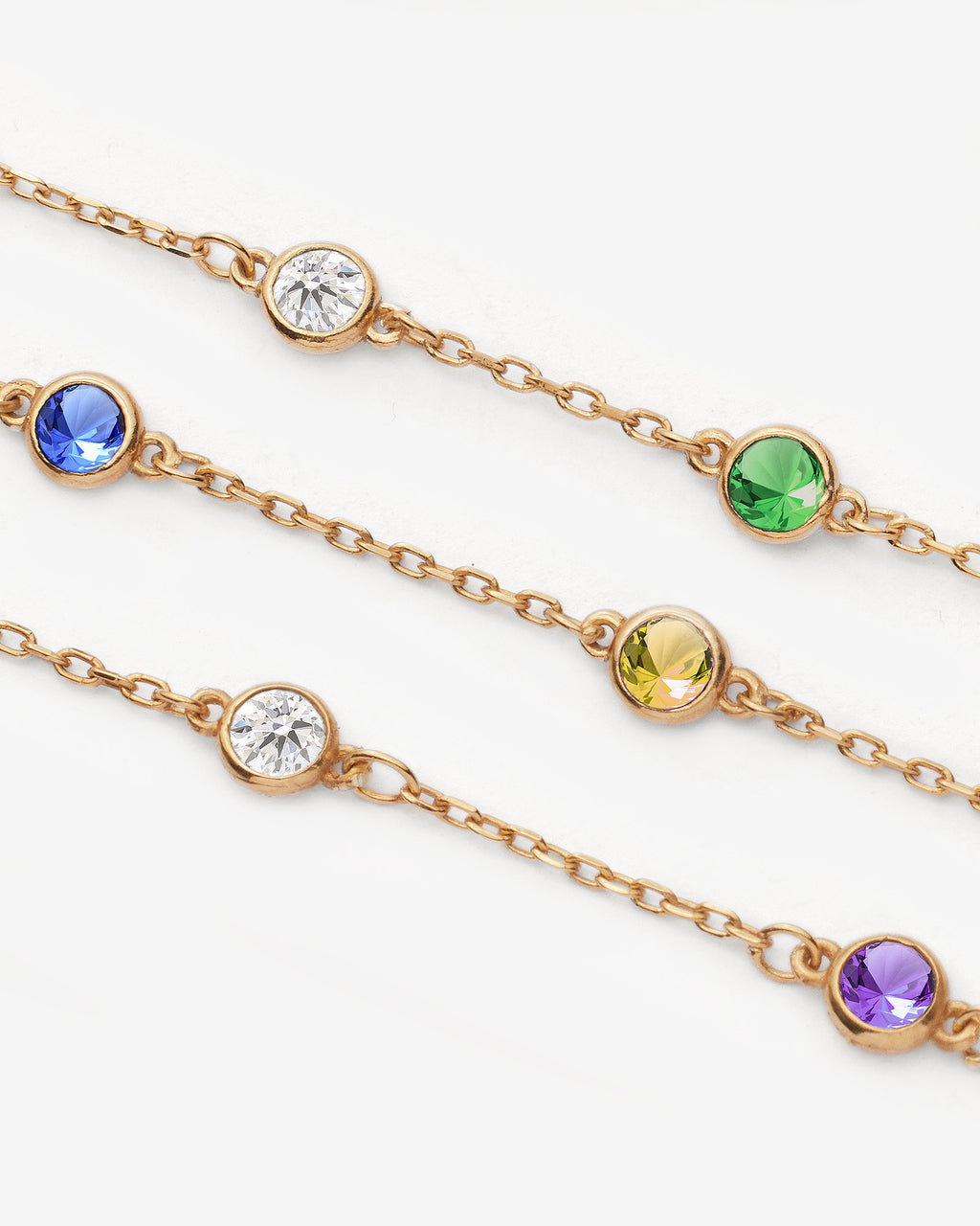 Personalized Family Birthstone Bracelet - 18k Gold Vermeil