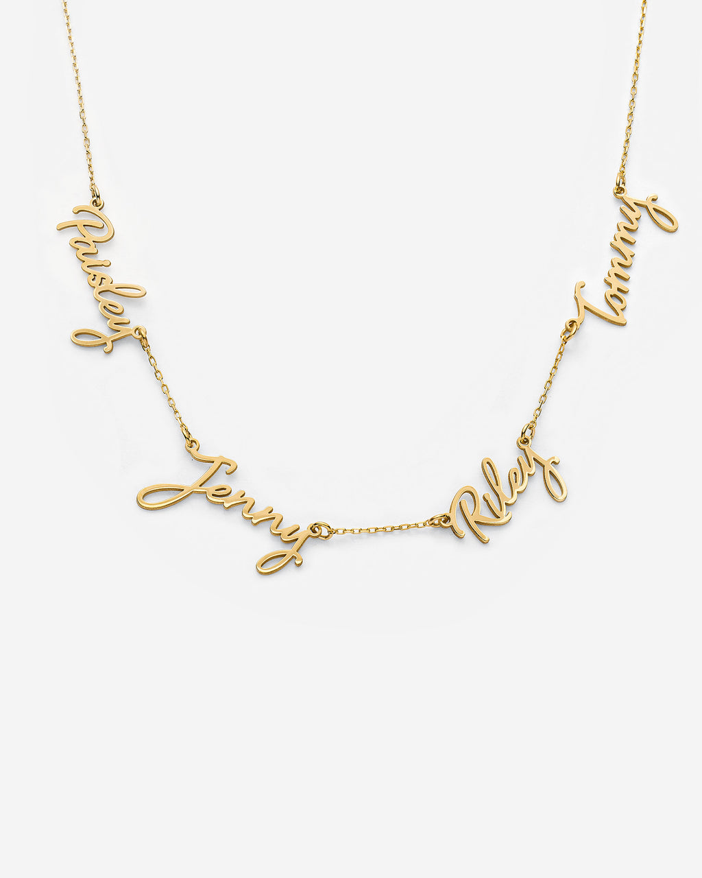 Custom Multiple Name Necklace, Personalized Gift - 18k Gold Vermeil