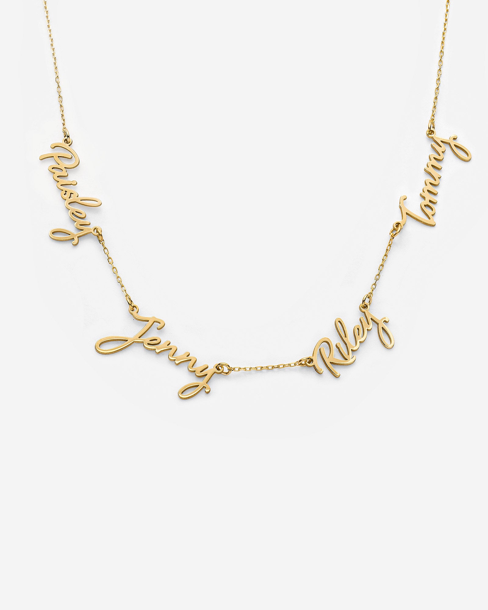 Custom Multiple Name Necklace, Personalized Gift - 18k Gold Vermeil