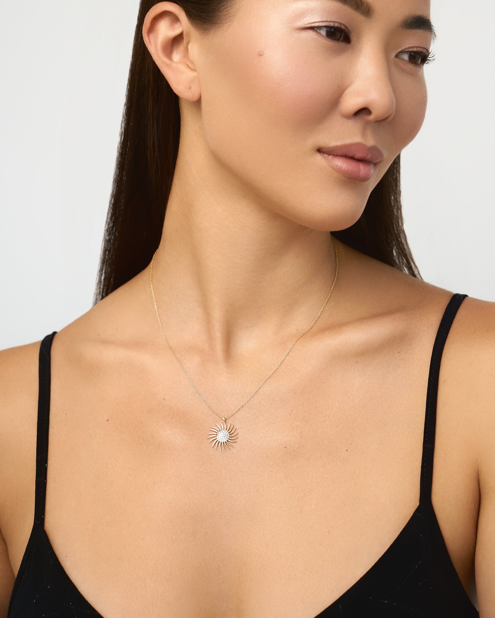 Dainty Sun Necklace Minimalist Celestial Pendant