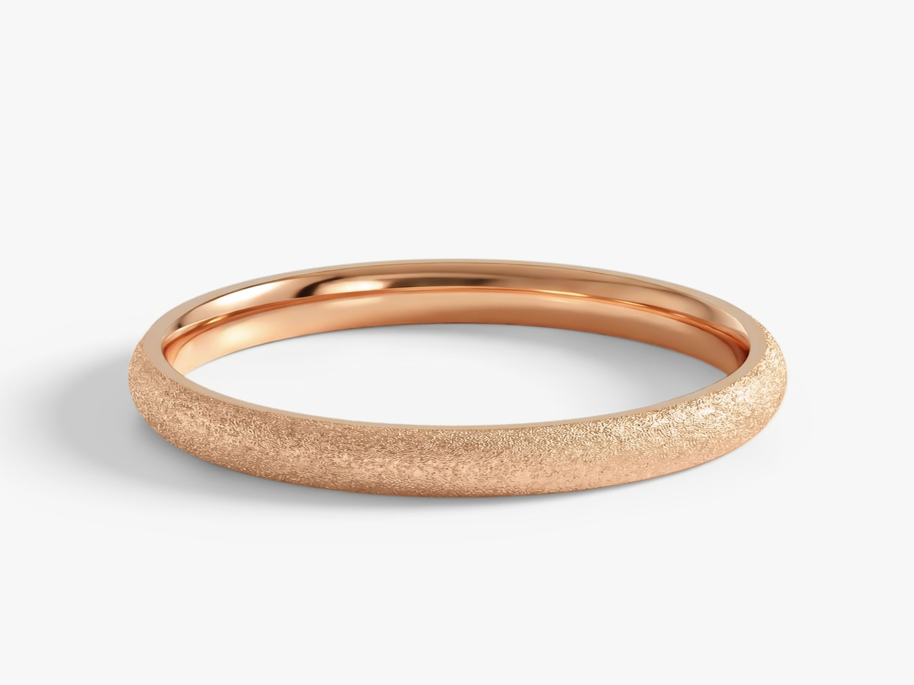 2mm Classic Dome Wedding Band with Stardust Finish