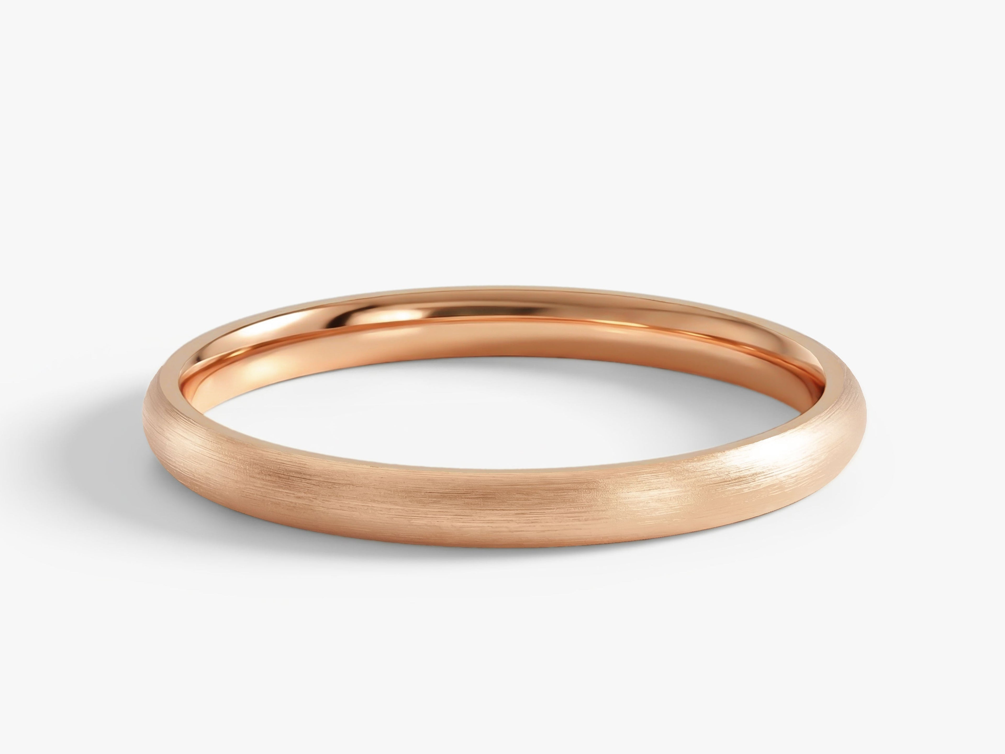 2mm Classic Dome Wedding Band - Matte Brushed