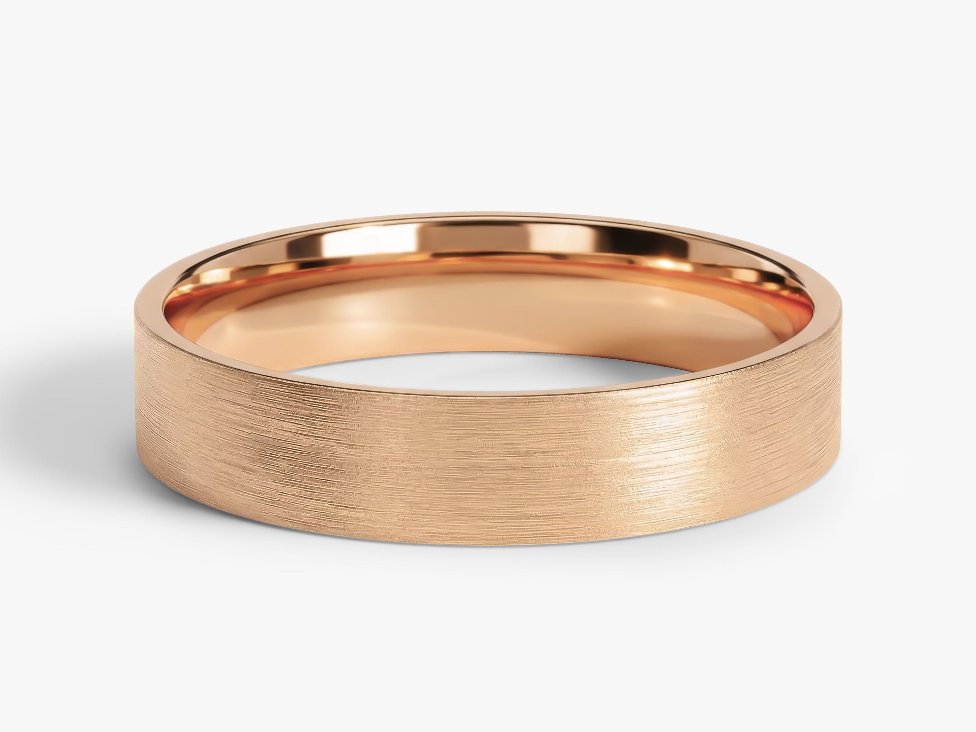 4mm Classic Flat Wedding Band - Matte Brushed