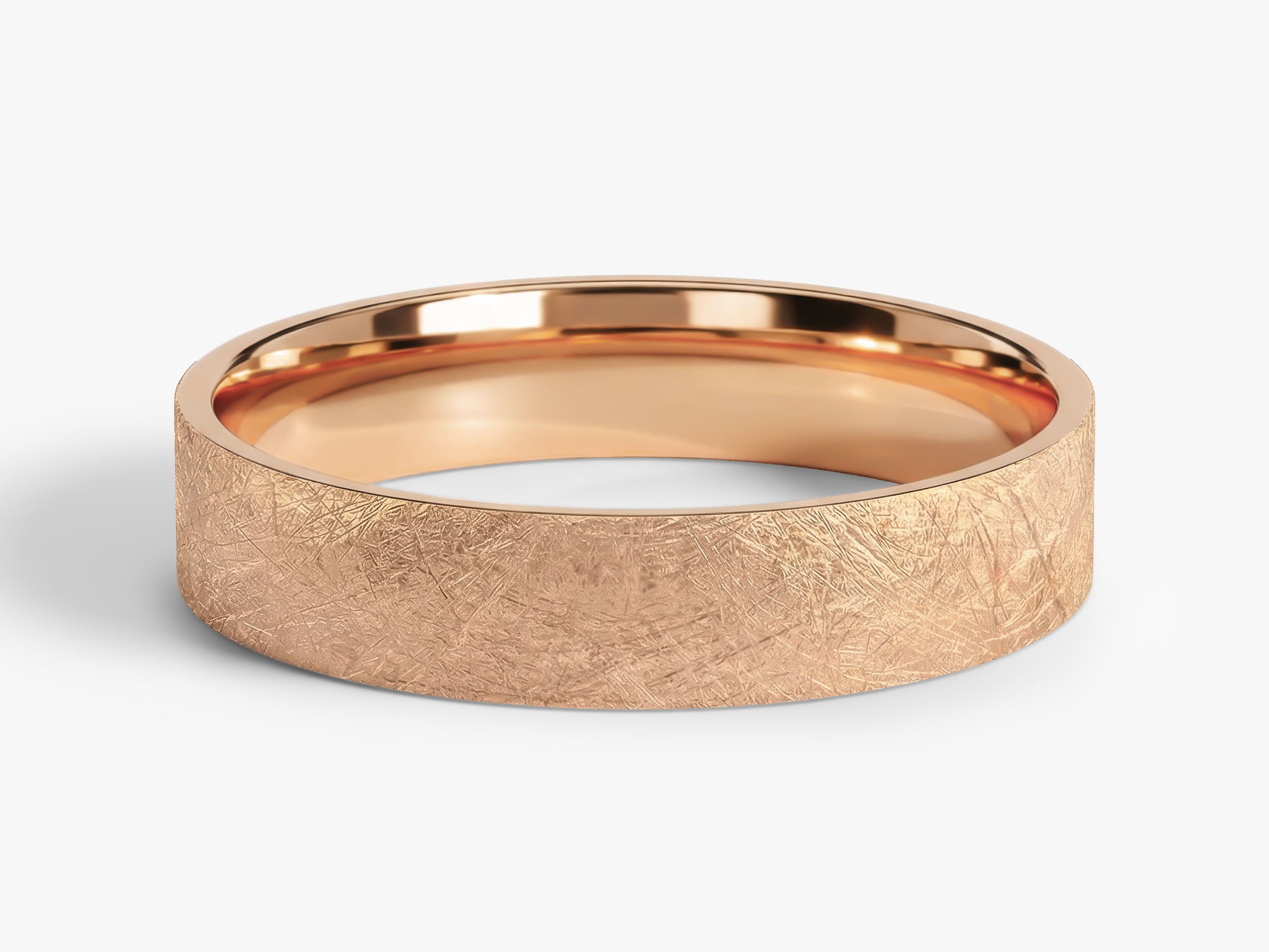 4mm Flat Wedding Band with Ice Matte Finish