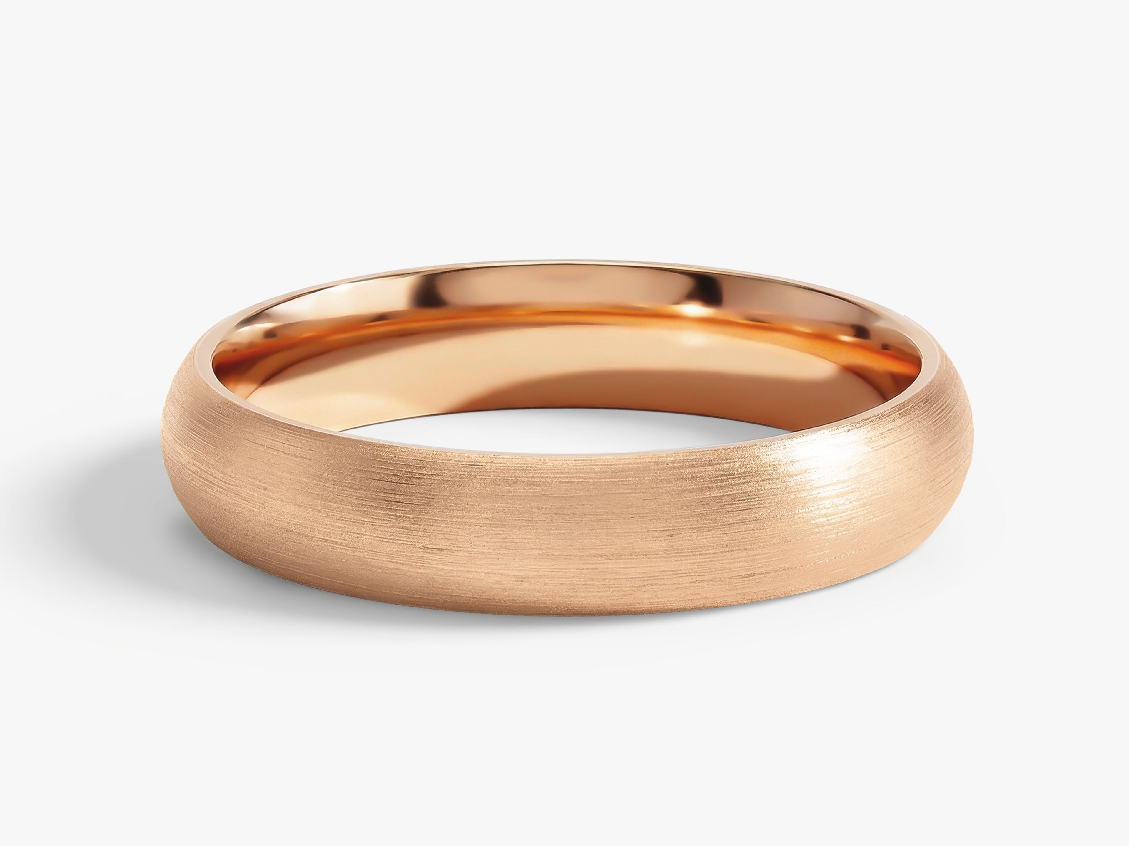 4mm Classic Dome Wedding Band - Matte Brushed