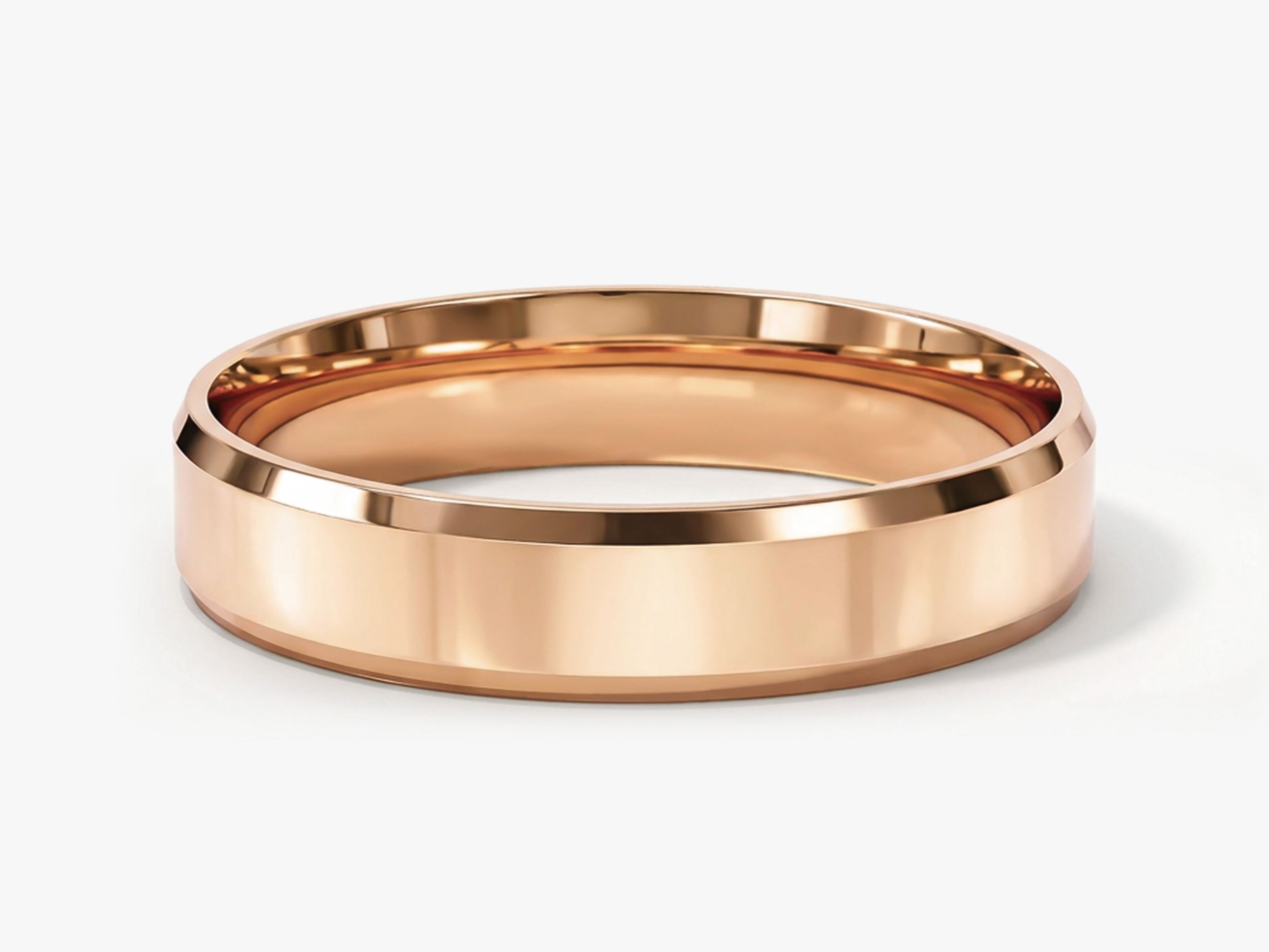 4mm Beveled Edge Wedding Band
