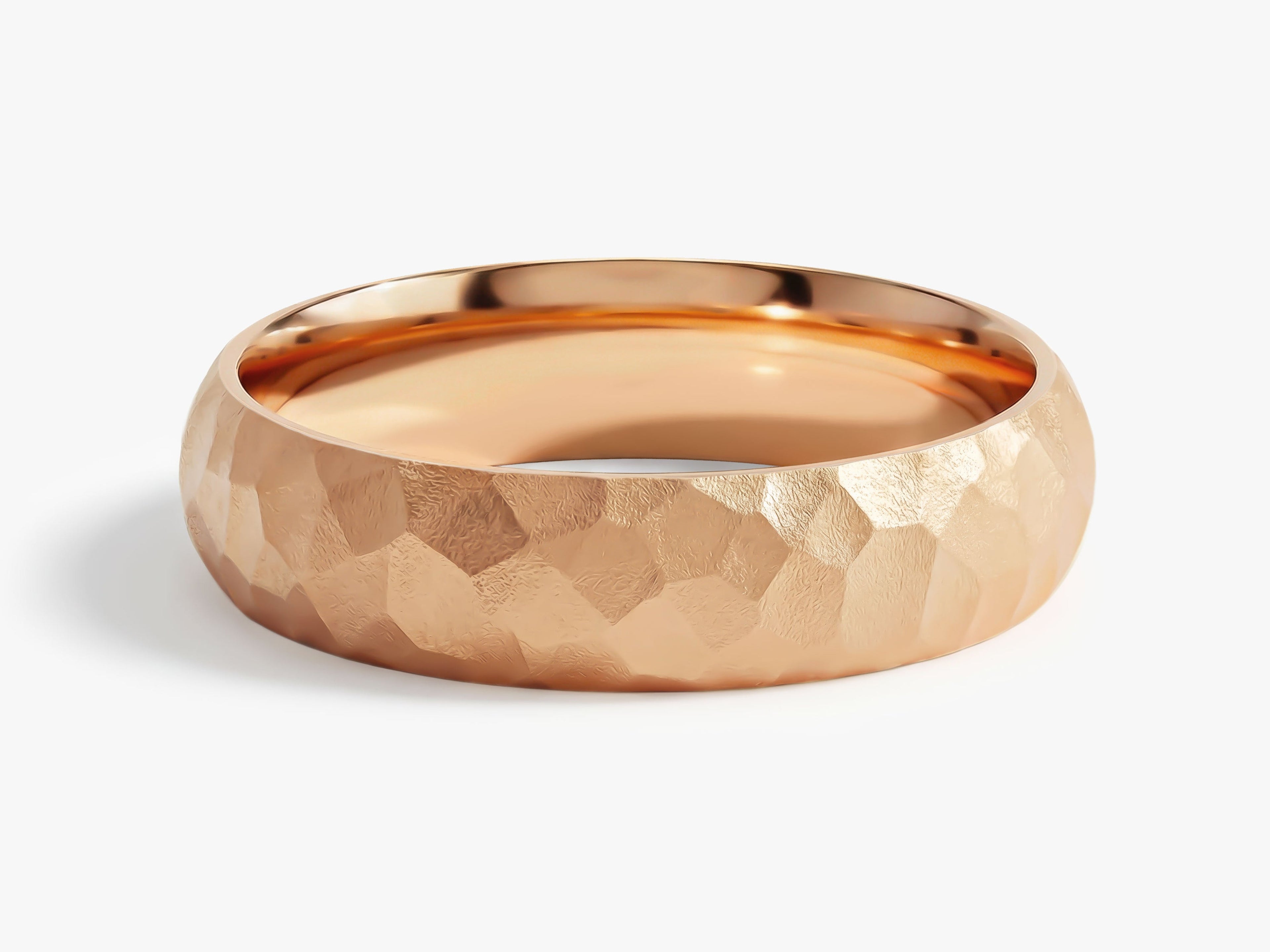 5mm Hammered Dome Wedding Band