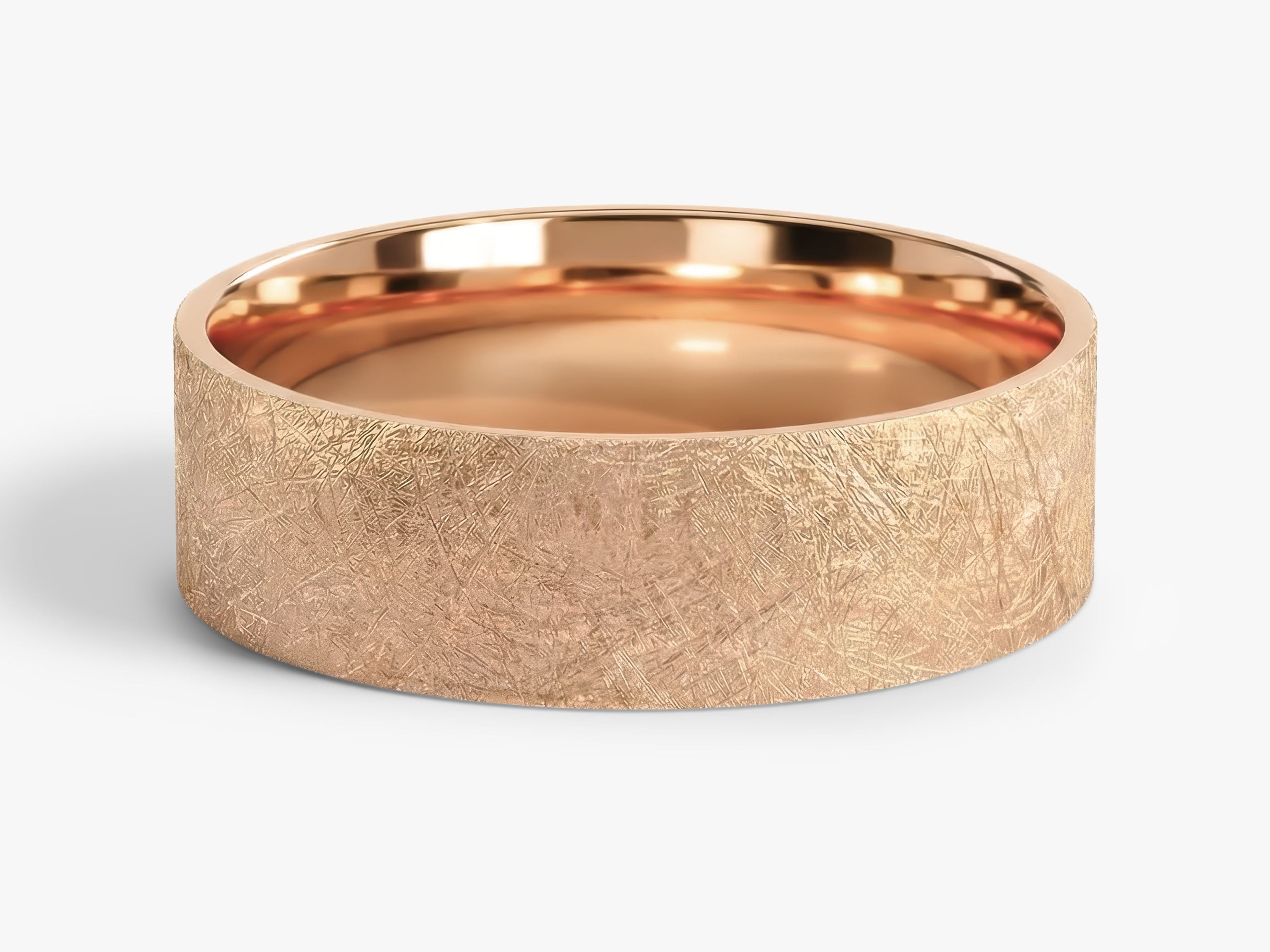 6mm Flat Wedding Band with Ice Matte Finish