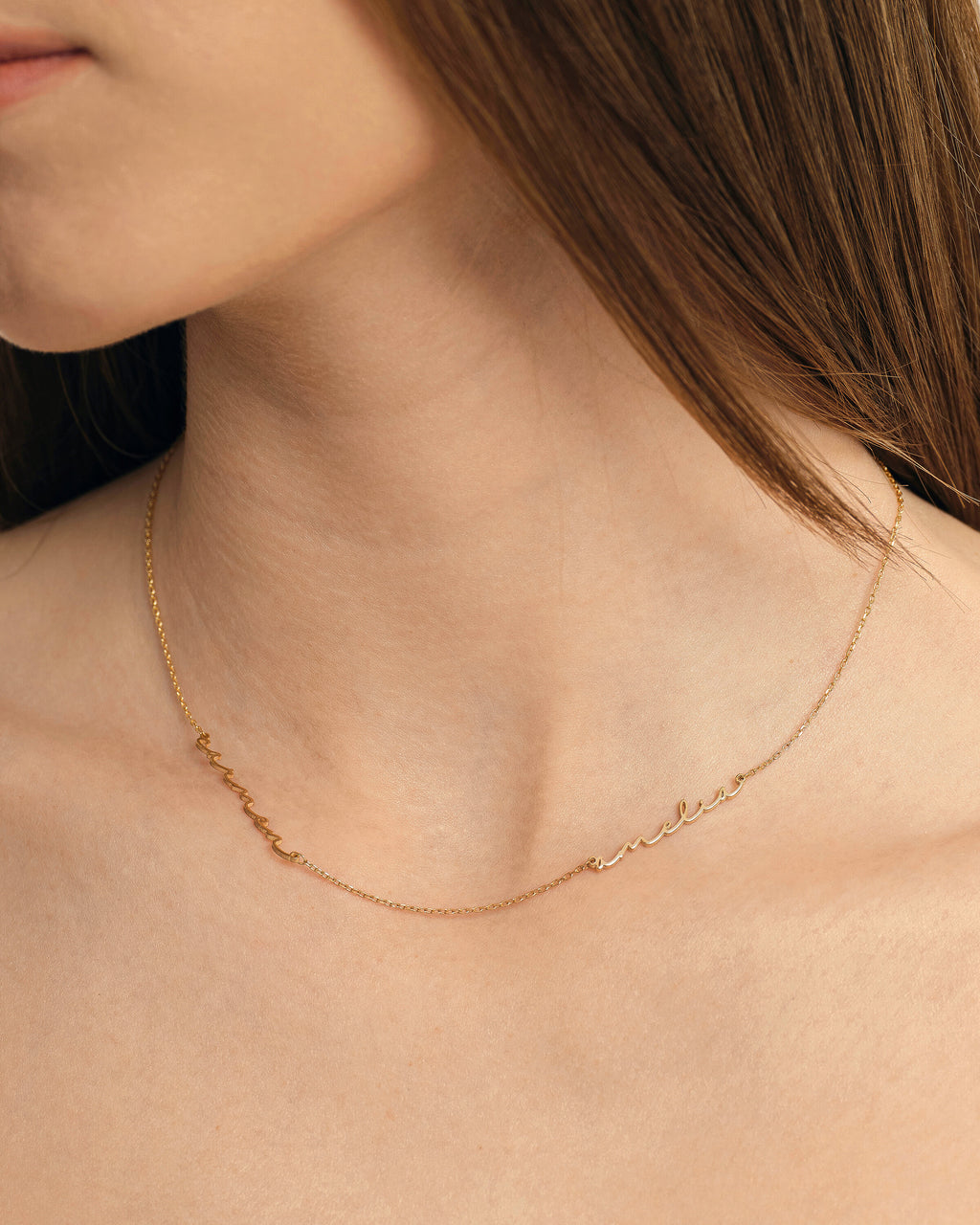 Custom Multi Name Signature Necklace - 18k Gold Vermeil
