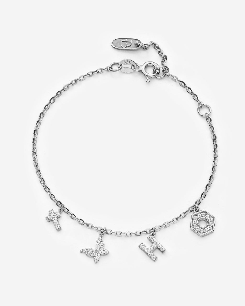 Personalized Charm Bracelet - 925k Sterling Silver