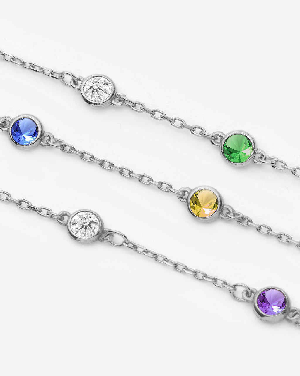 Personalized Family Birthstone Bracelet - 925k Sterling Silver