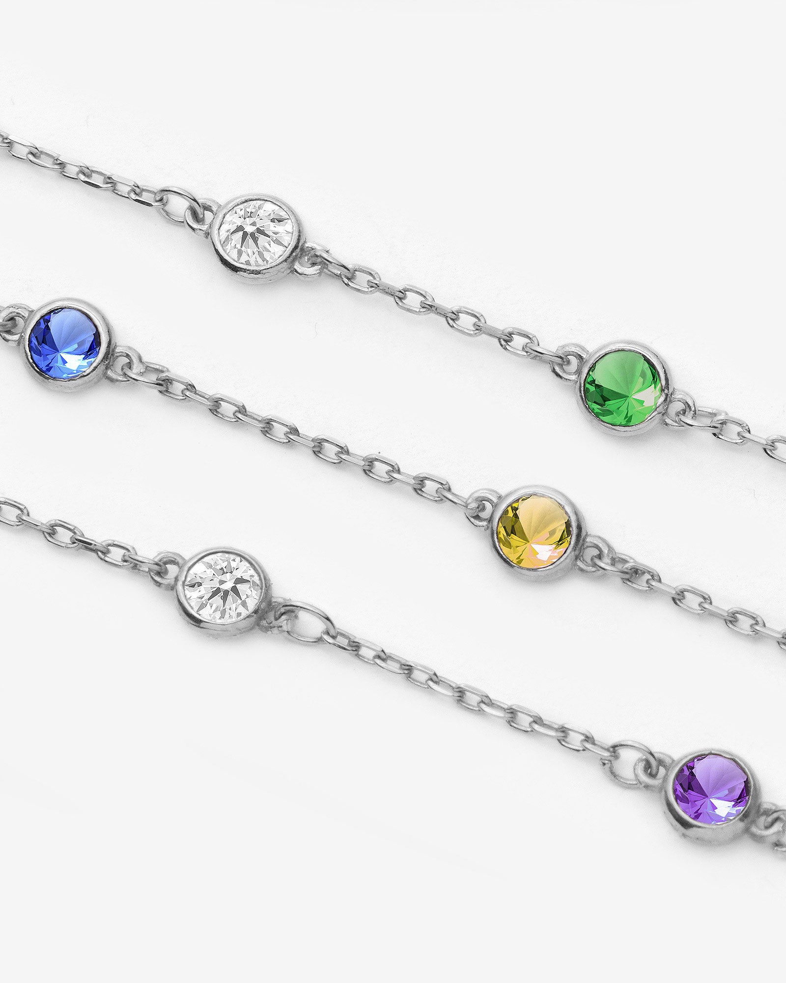Personalized Family Birthstone Bracelet - 925k Sterling Silver