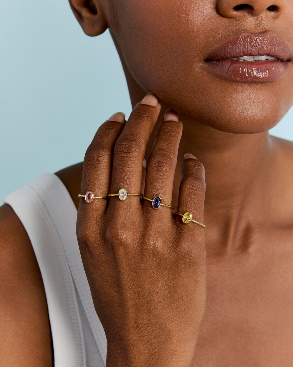 Personalized Dainty Birthstone Ring, Everyday Ring - 18k Gold Vermeil