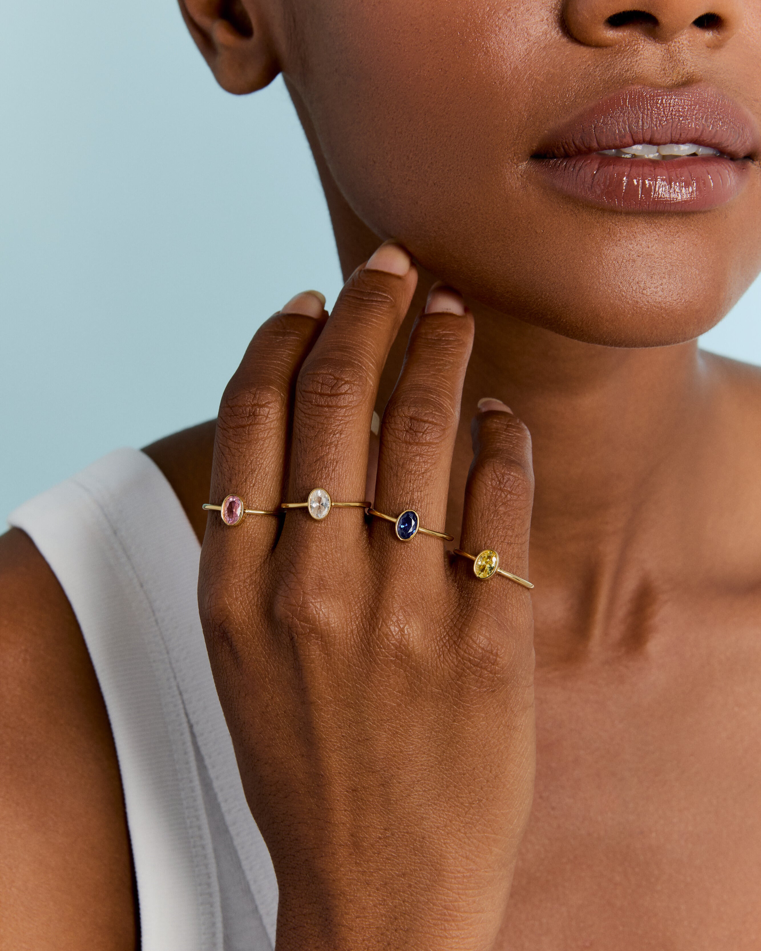 Personalized Dainty Birthstone Ring, Everyday Ring - 18k Gold Vermeil