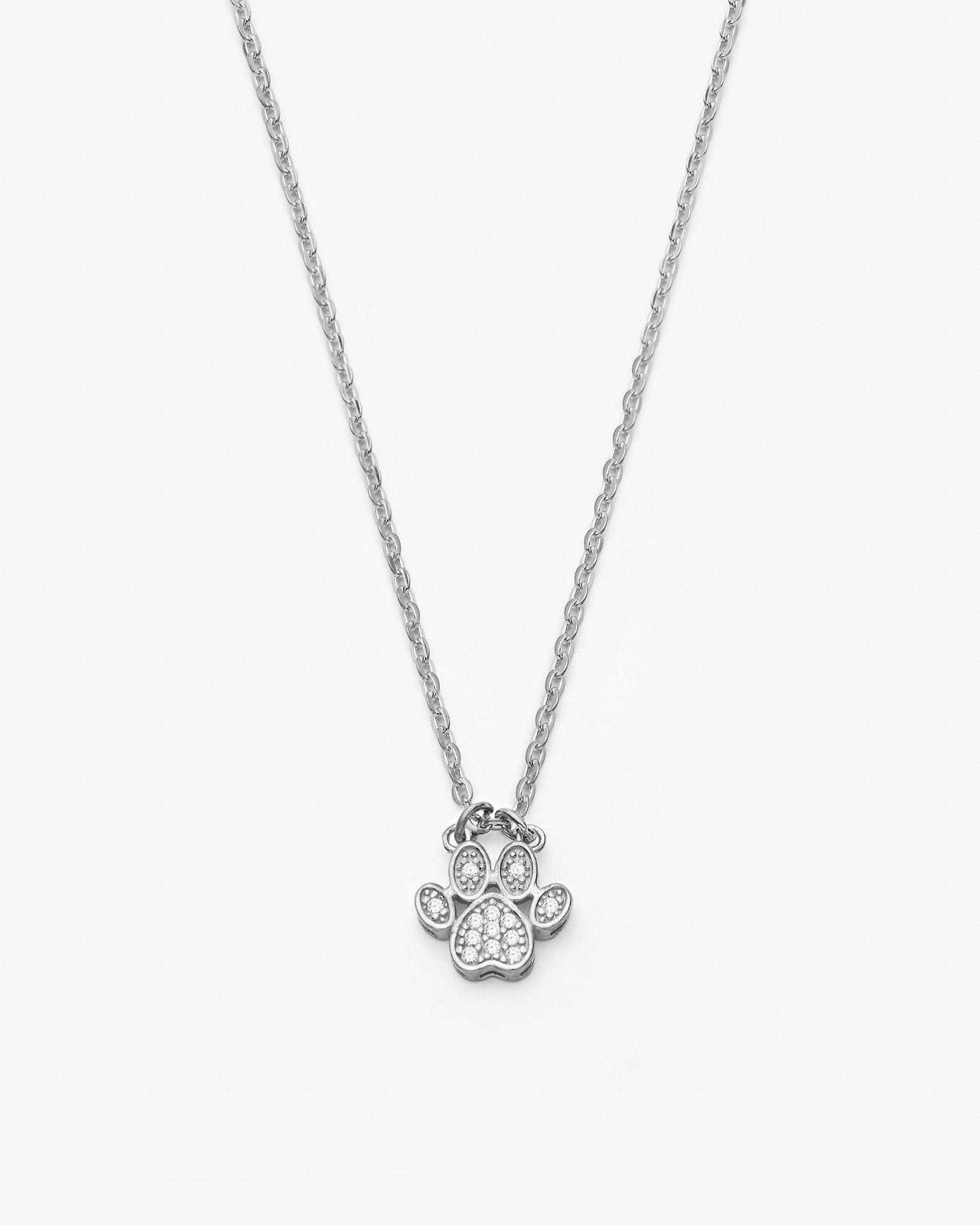Silver Paw Print Necklace - 925k Sterling Silver