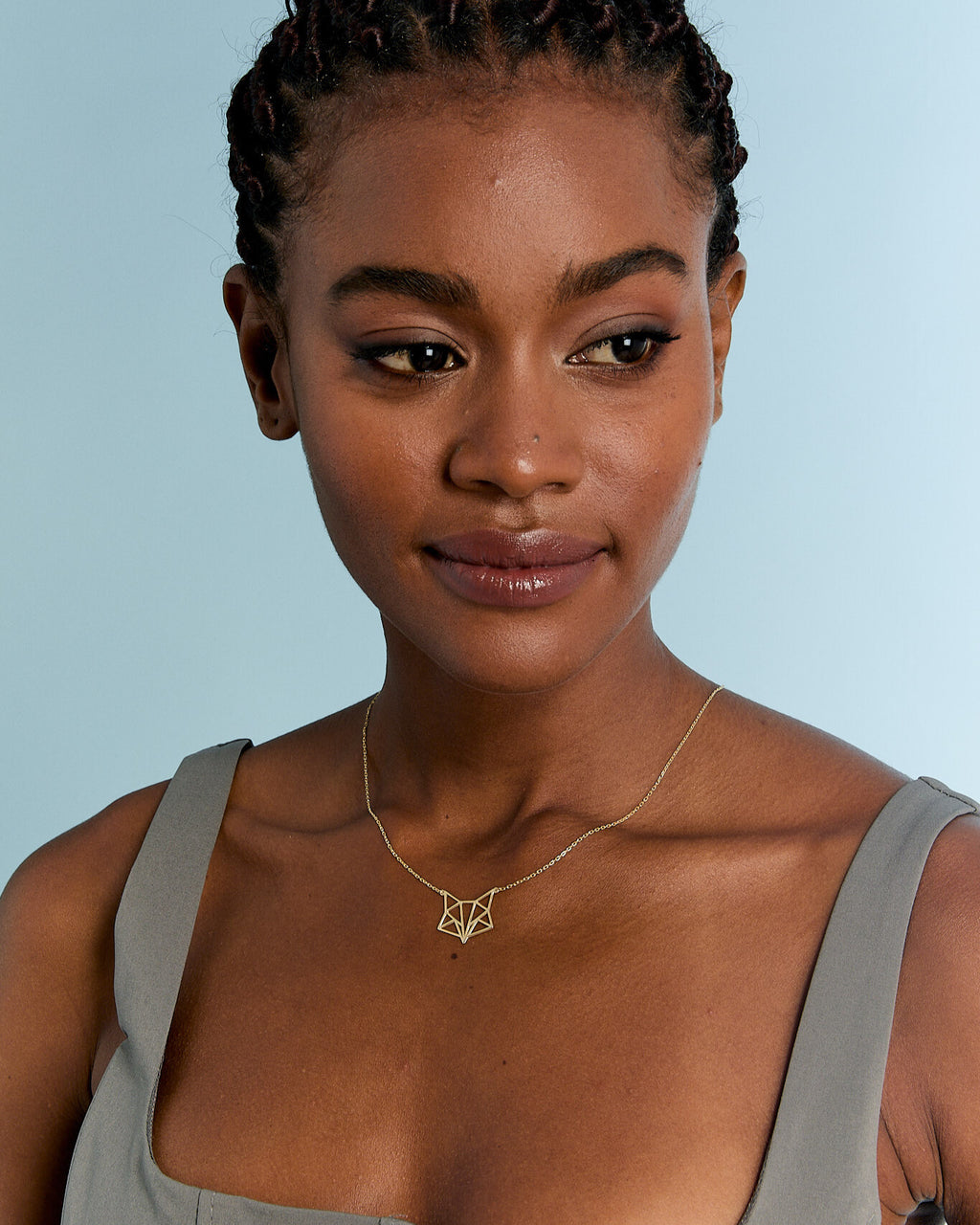Geometric Origami Fox Necklace - 18k Gold Vermeil