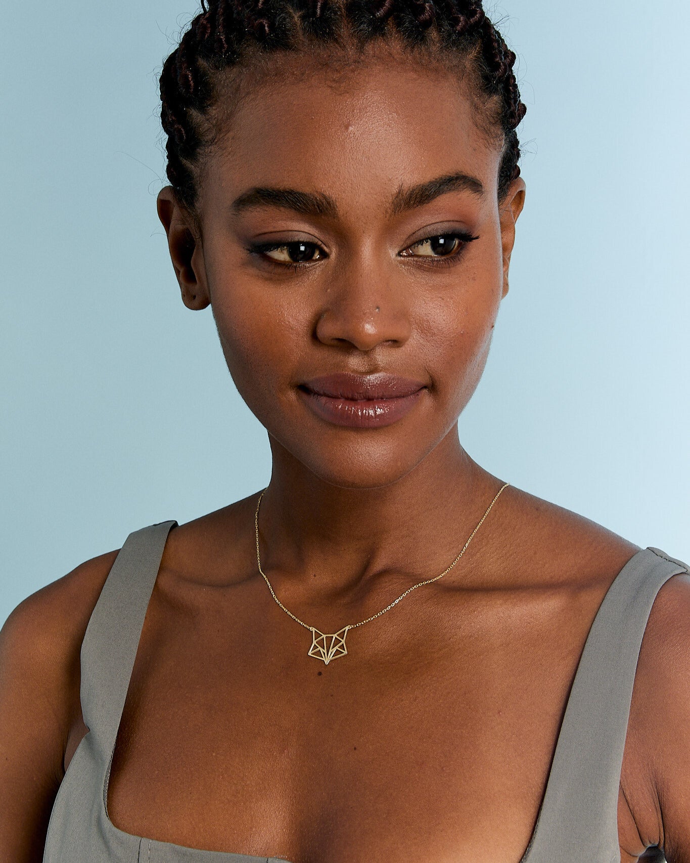 Geometric Origami Fox Necklace - 18k Gold Vermeil