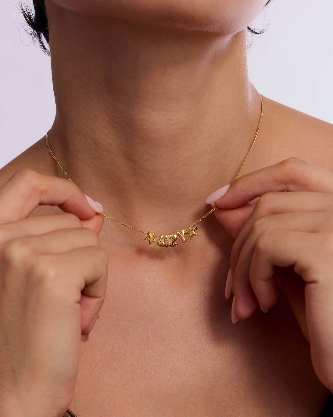 Bubble Initial MAMA Necklace - 18k Gold Vermeil