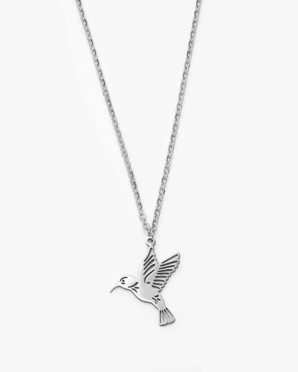 Minimal Mockingbird Necklace, Lucky Talisman - 925k Sterling Silver