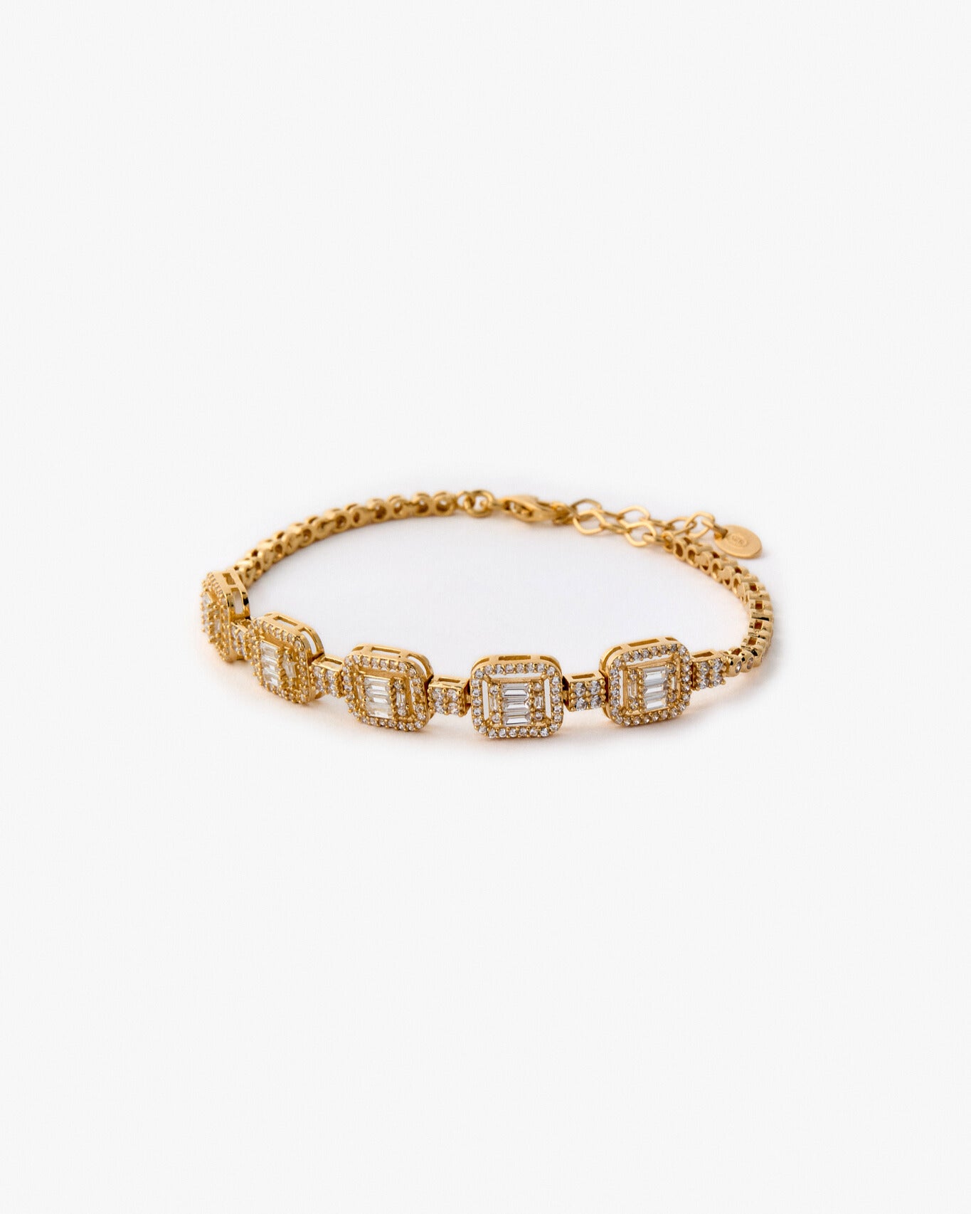 Delicate Baguette Gold Tennis Bracelet 925k - 18k Gold Vermeil