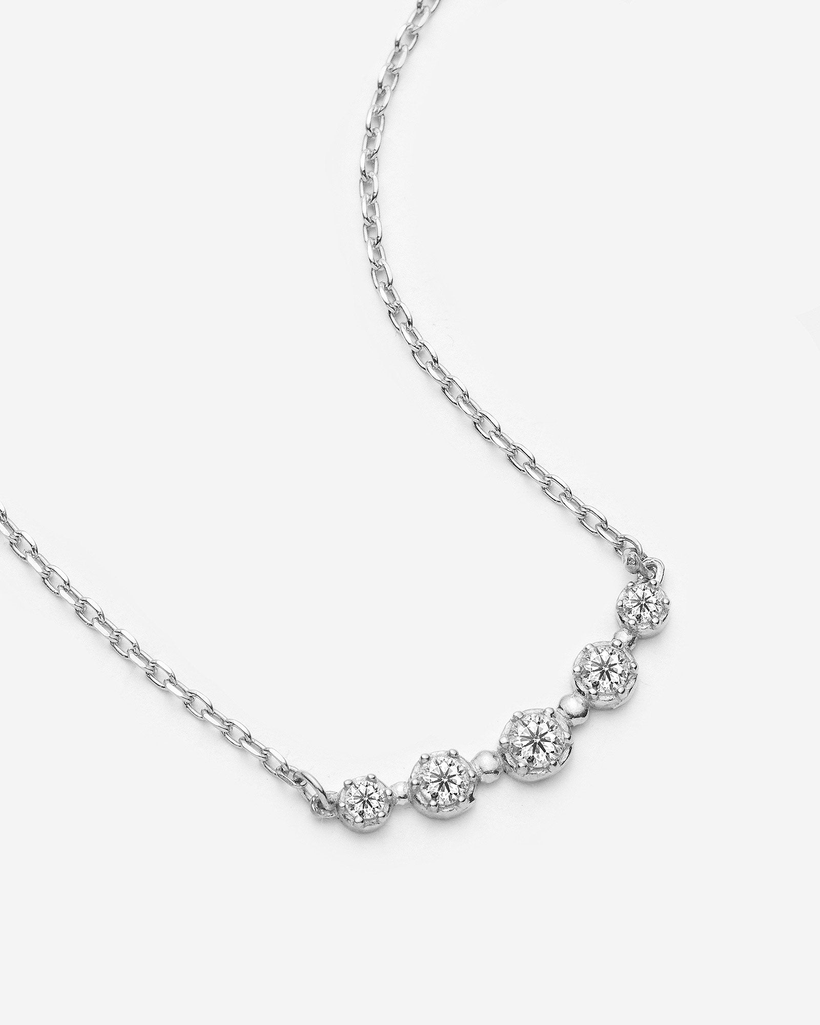 Tiny Bazel Set Necklace Minimalist Everyday - 925k Sterling Silver