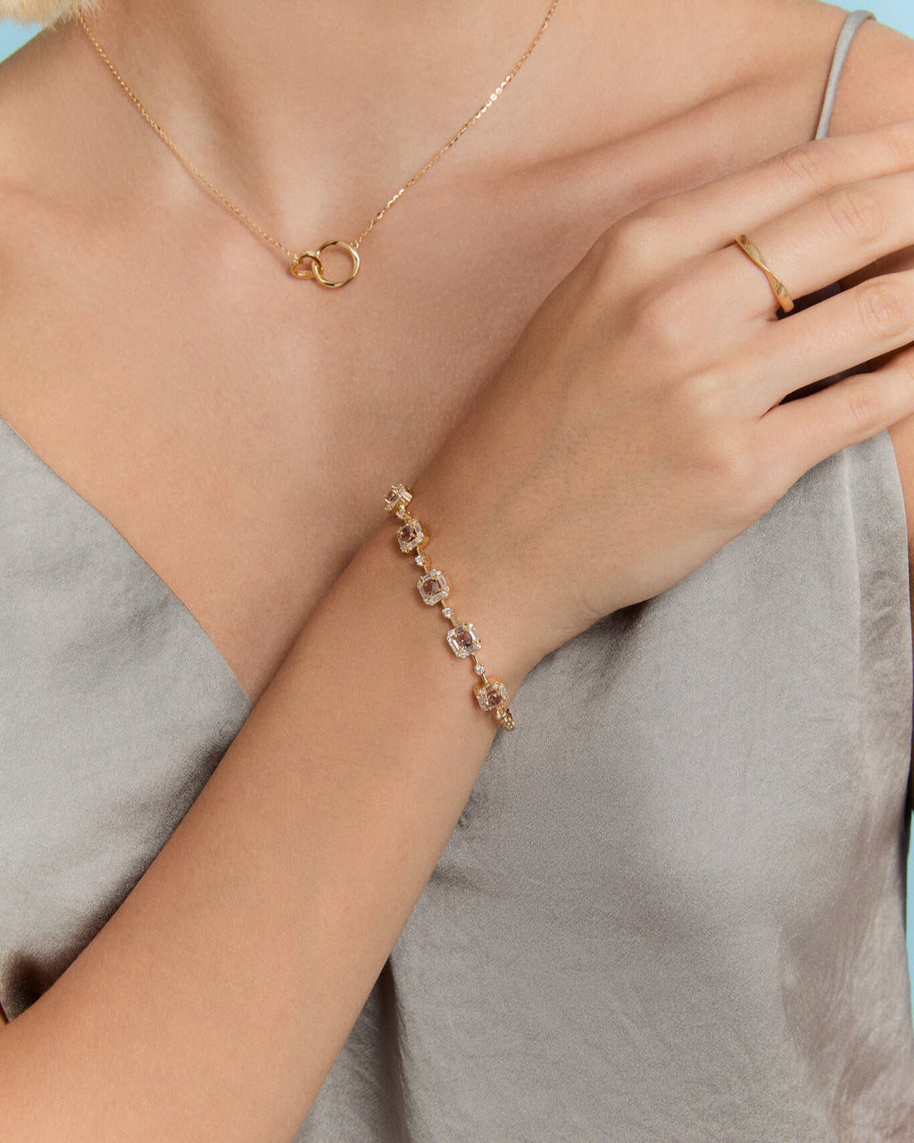 Silver Peridot Stone Tennis Bracelet - 18k Gold Vermeil